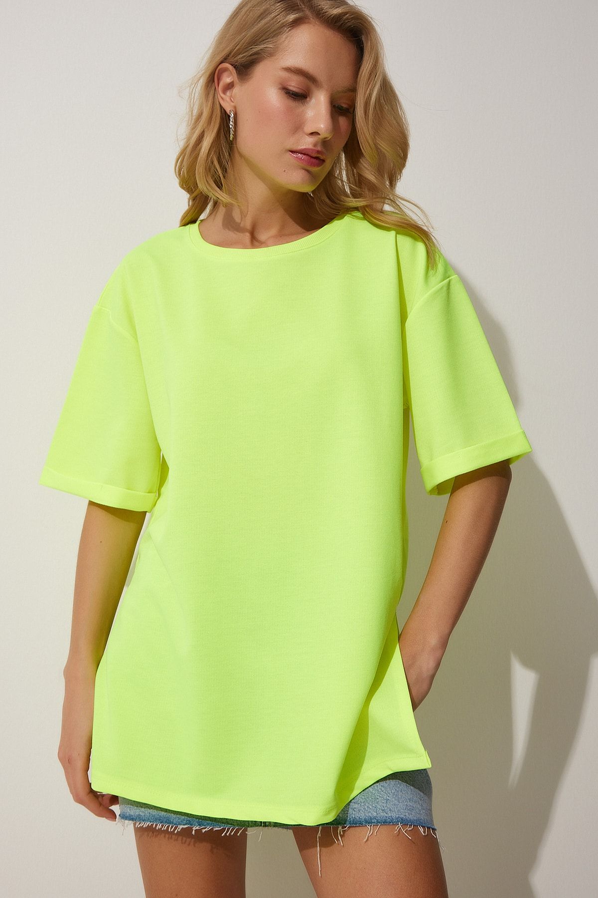 Happiness İstanbul T-Shirt Schwarz Oversized YB8219