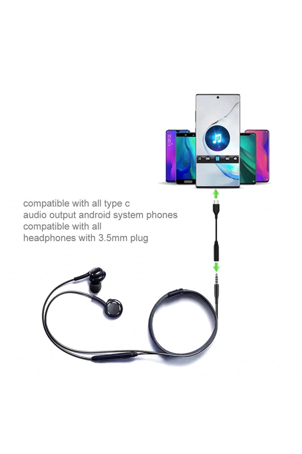 Byrist-Samsung S21 Fe Compatible Type-C Headphone Converter 3.5 Mm Jack Input Audio Adapter 6