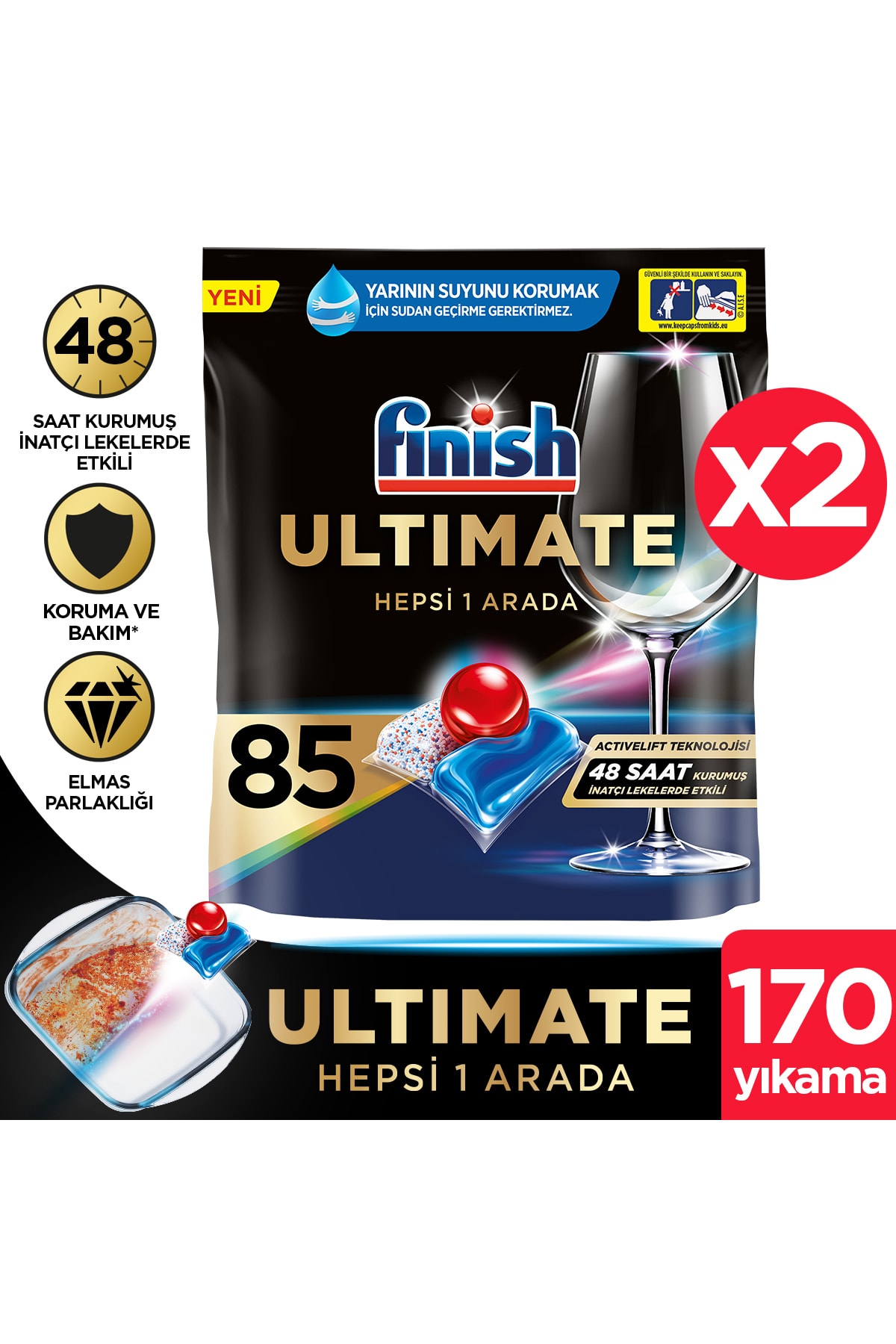 Finish Quantum Max 170 Kapsül Bulaşık Makinesi Deterjanı (85x2)