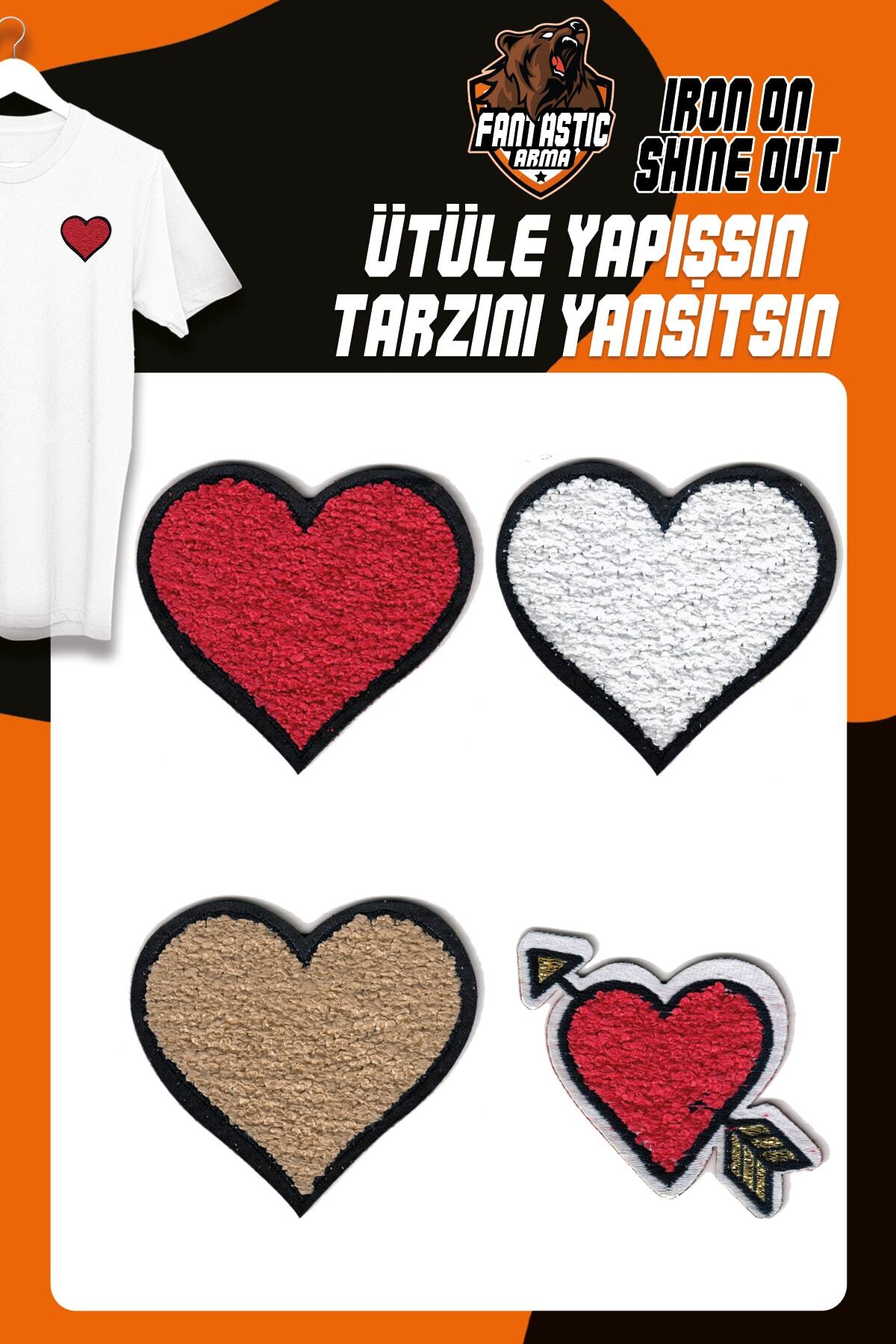 Iron-On Woven Plush Rigging Set Patch Patch Heart Model