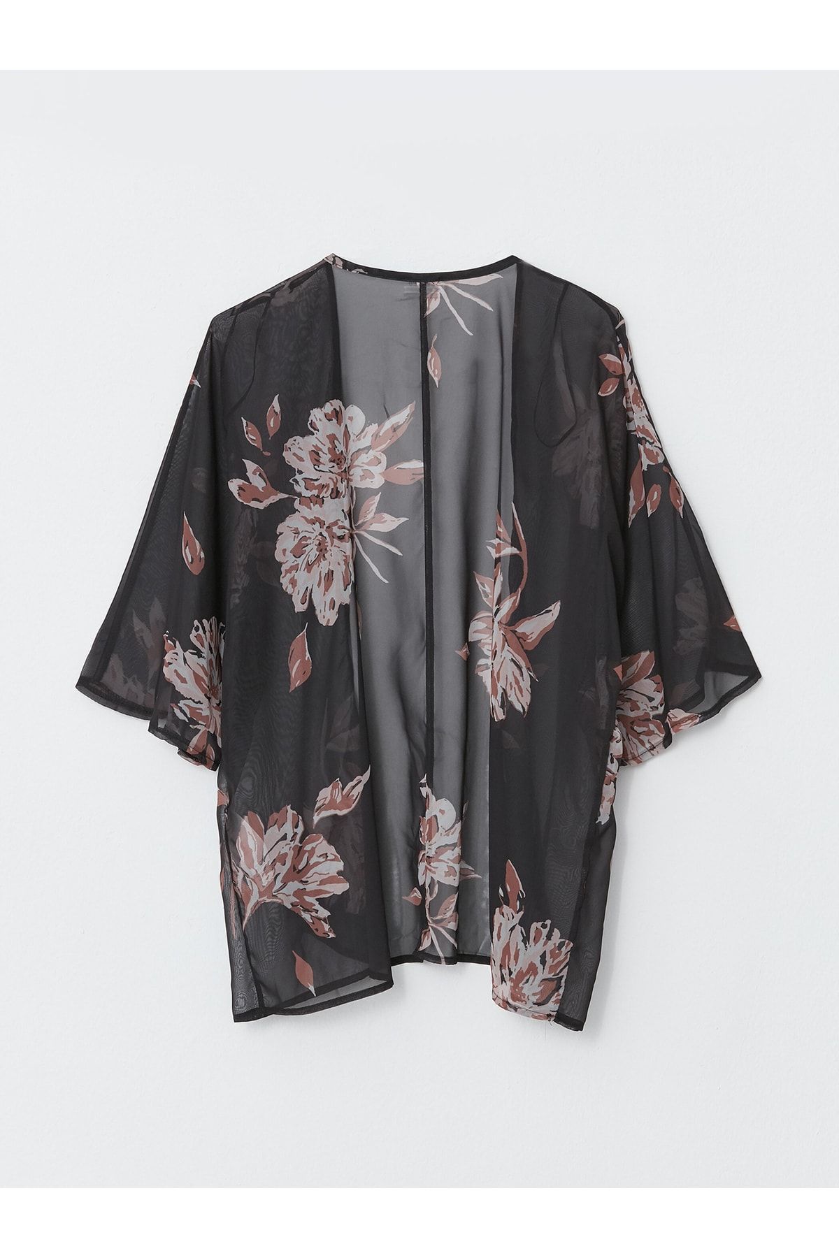 Şal Yaka Desenli Kadın Kimono