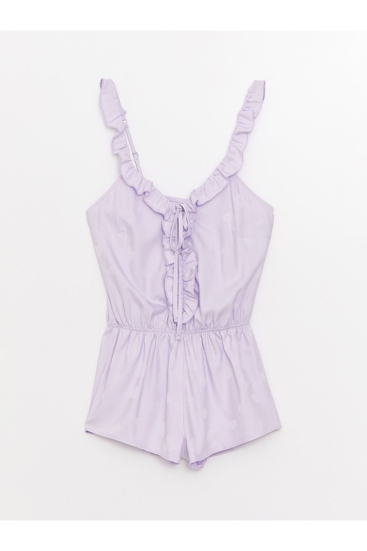 LC Waikiki-Satin-Jumpsuit mit V-Ausschnitt und geraden Trägern für Damen 1