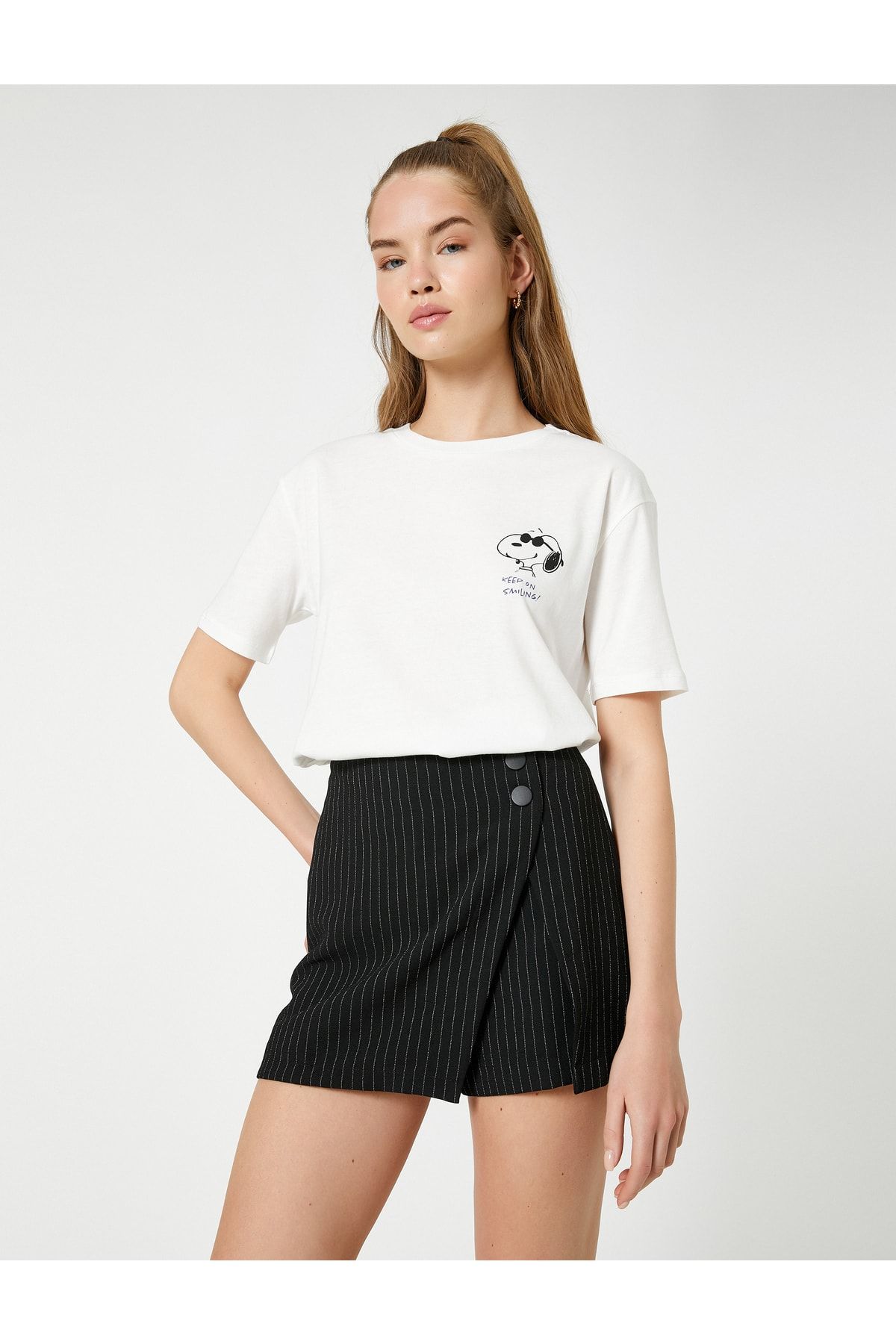 Koton T-Shirt Ecru Regular Fit