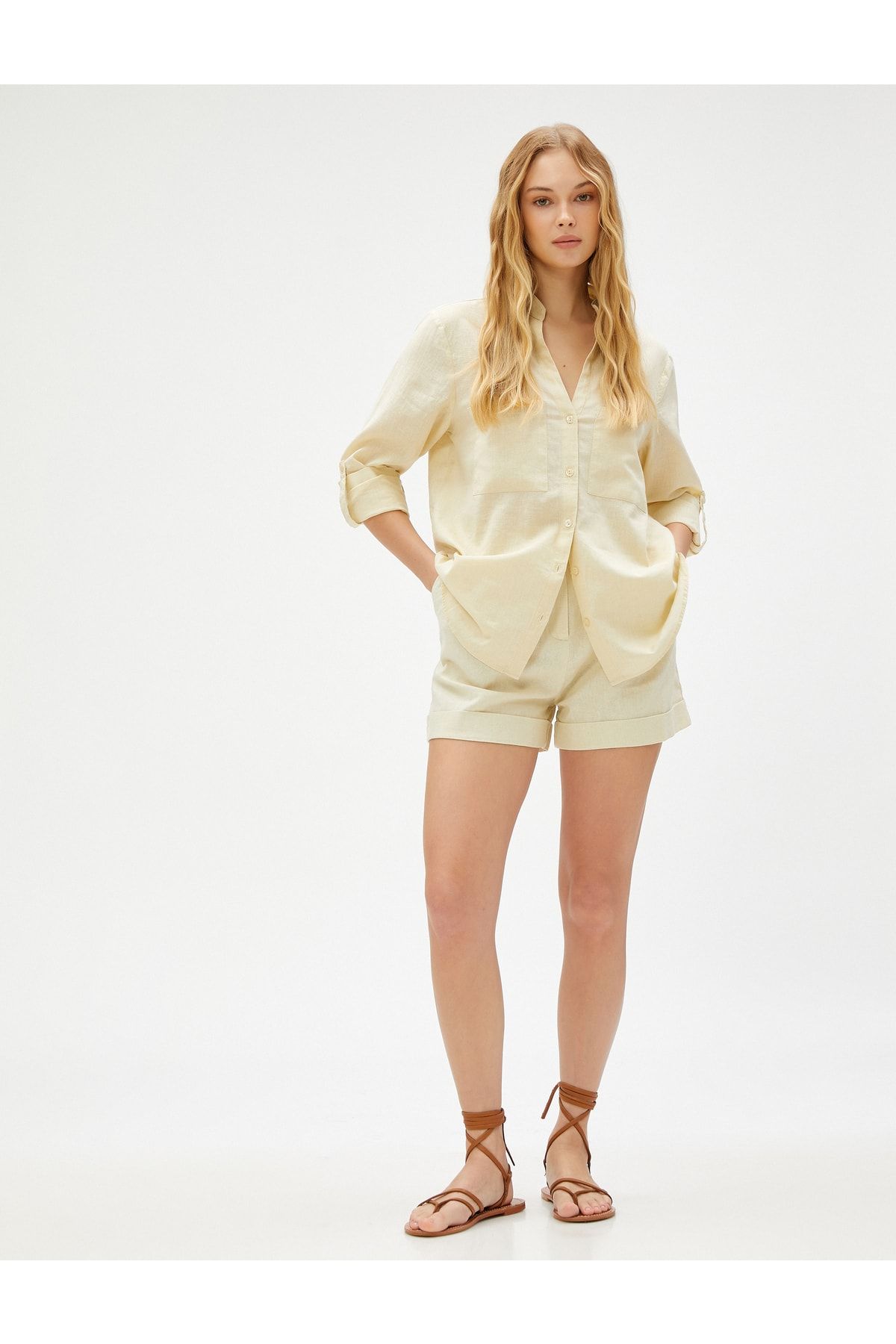 Koton Hemd Ecru Regular Fit