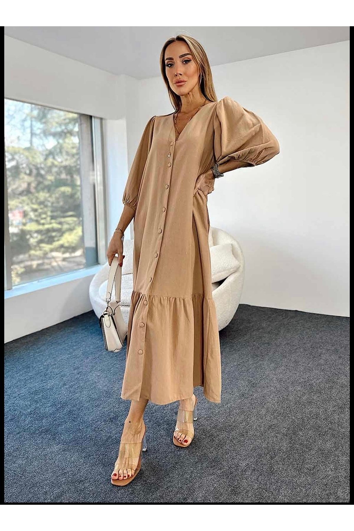 Zara ruffled poplin dress sales