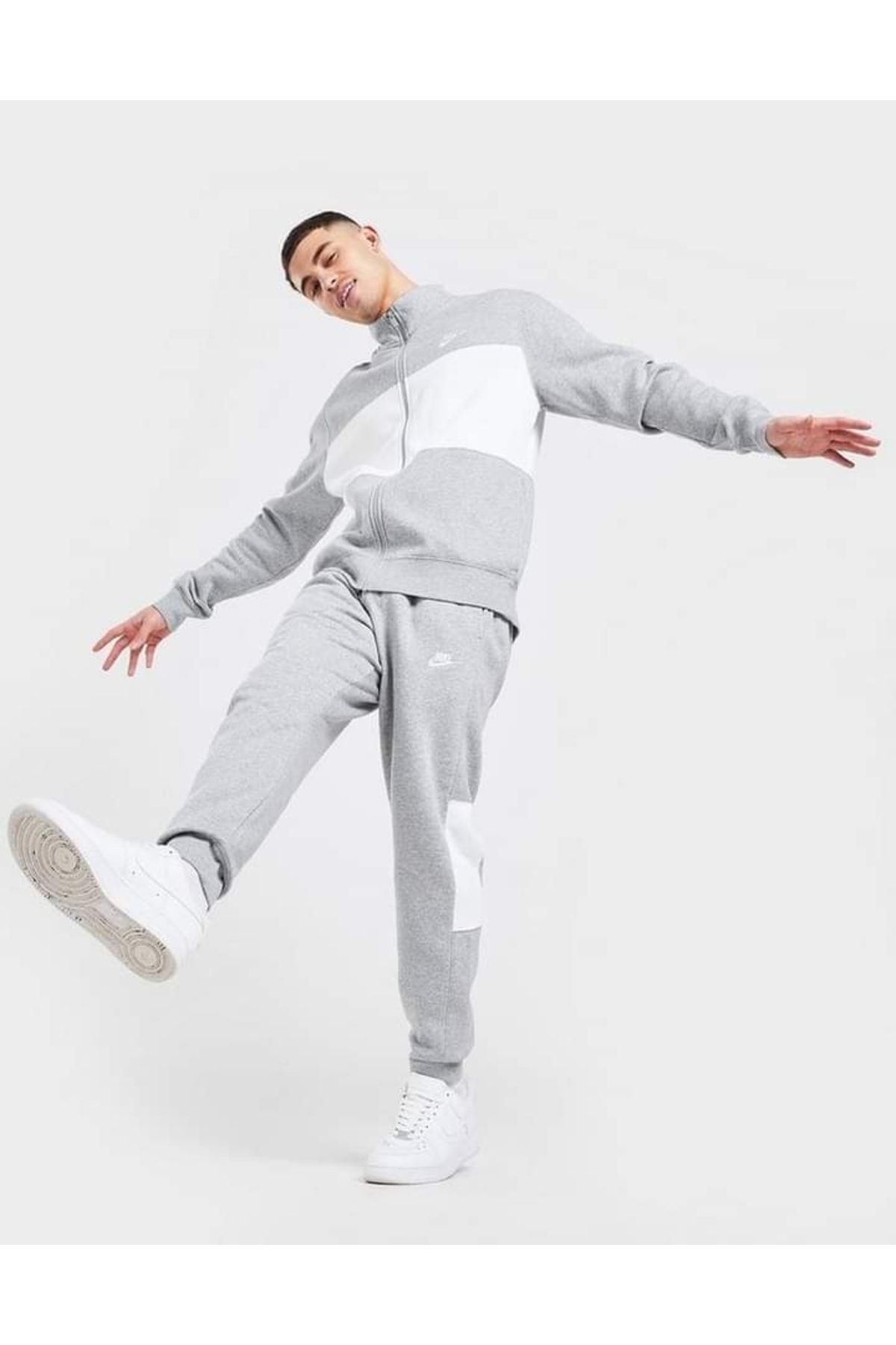 Mens grey top nike poly tracksuit