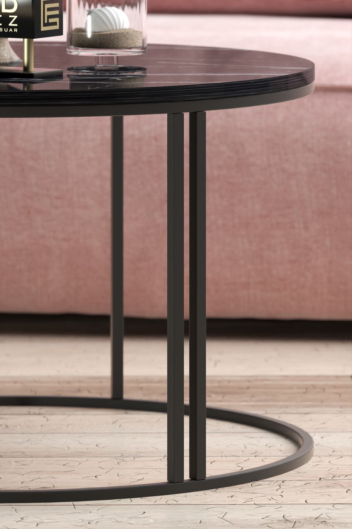 GOLDFALEZ-Luxury Round Coffee Table Bendir Collection | Special Edition | 70cm Modern Design 4