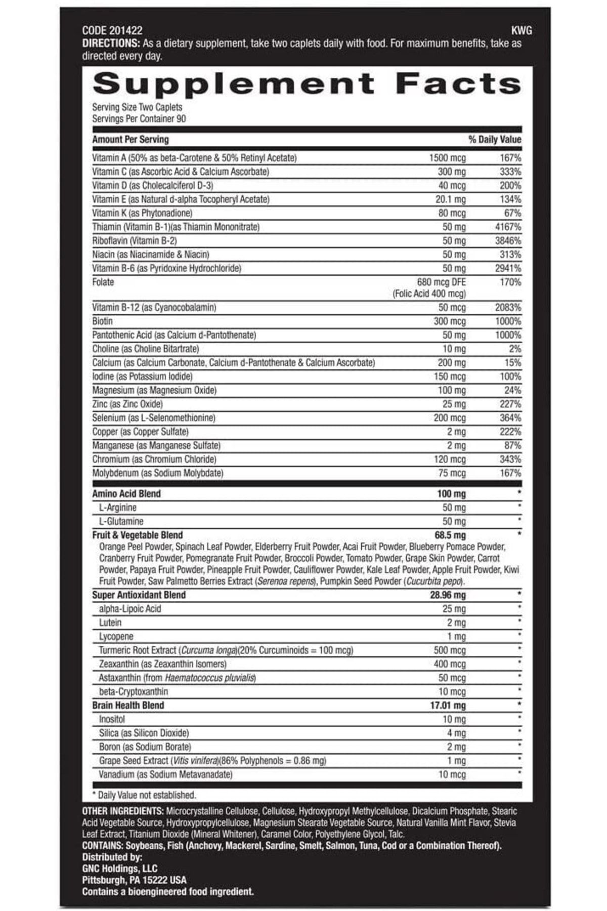 GNC LIVE WELL-Gnc Mega Men For Men Multivitamin Support 180 Tablets 2