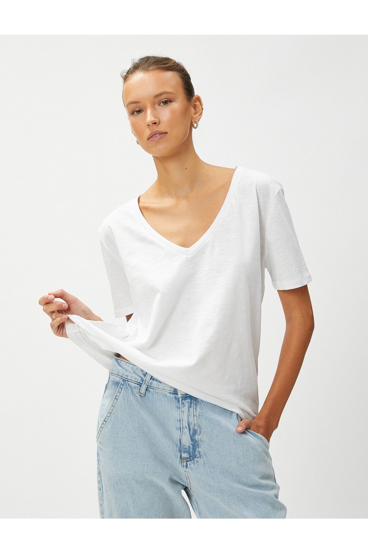 Koton T-Shirt Weiß Regular Fit