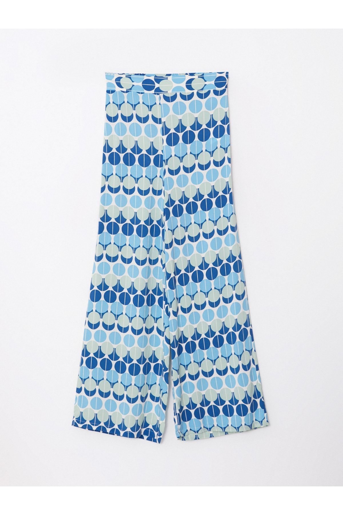LC Waikiki-Standard Fit Patterned Viscose Women's Trousers with Elastic Waist 6