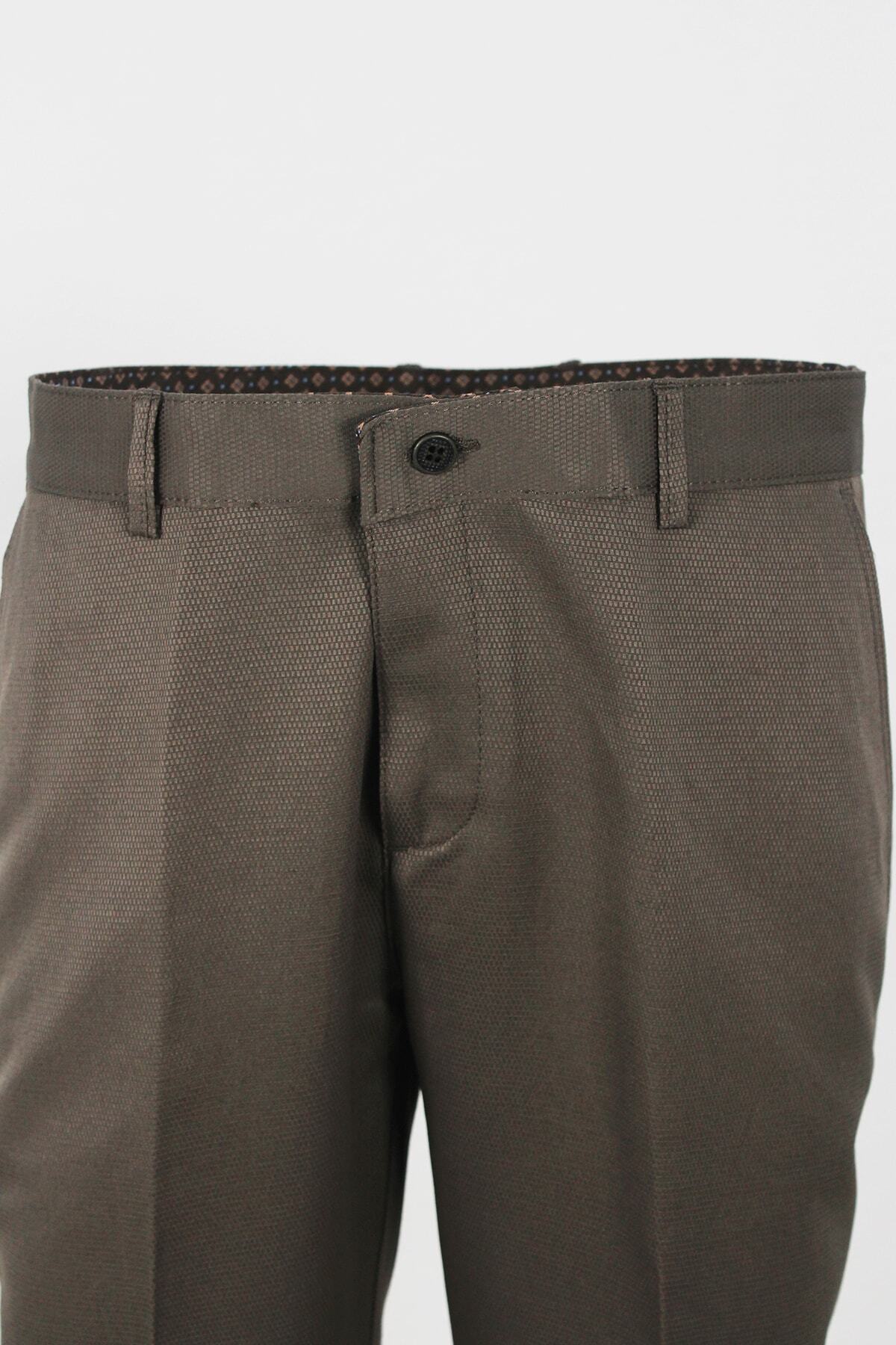 شلوار مردانه قهوه ای Varetta | linen trousers1001 اورجینال - تصویر 2
