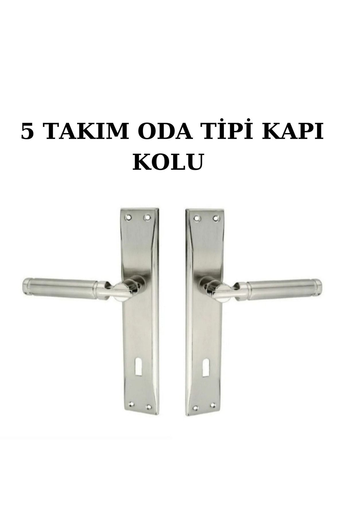 ARON-(7 SETS) Sofuoğlu Şebboy Mirrored Door Handle (3*1) Flat Set Nickel Satin (5 ROOMS 2 WC) 3