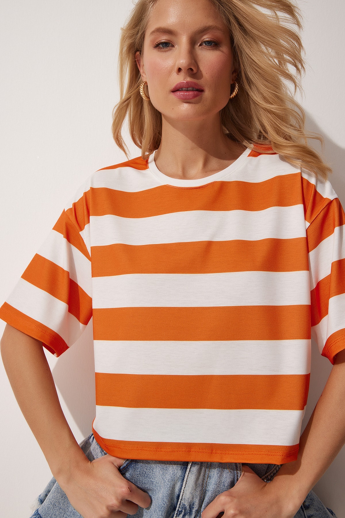 Happiness İstanbul T-Shirt Orange Regular Fit Fast ausverkauft