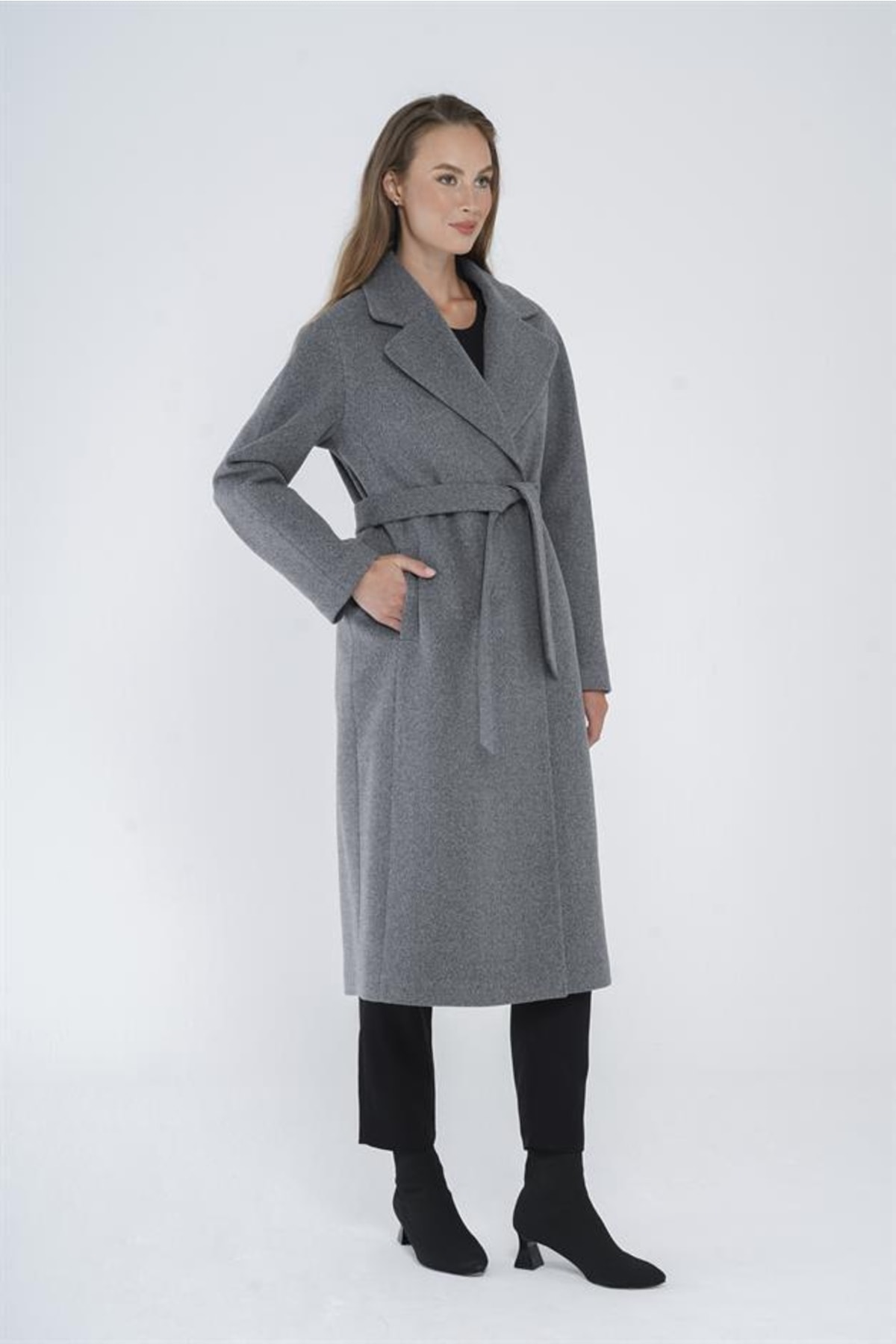Olcay Mantel Grau Zweireihig Fast ausverkauft