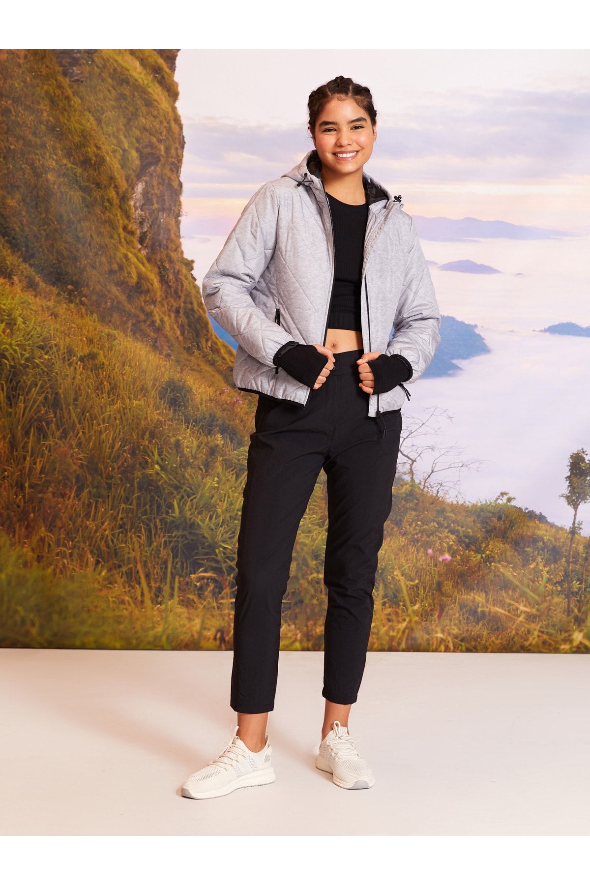 LC Waikiki Coat Gray Puffer Trendyol