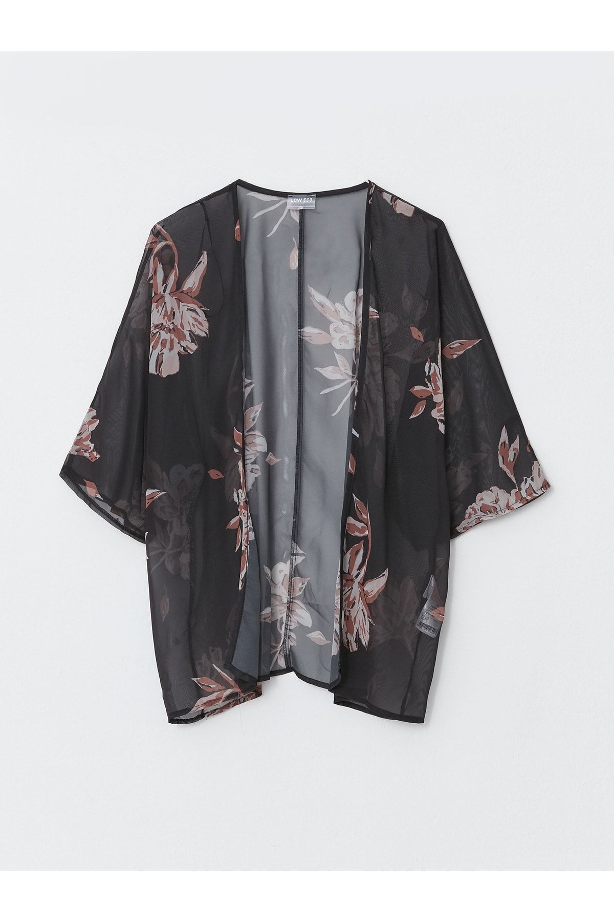 Şal Yaka Desenli Kadın Kimono