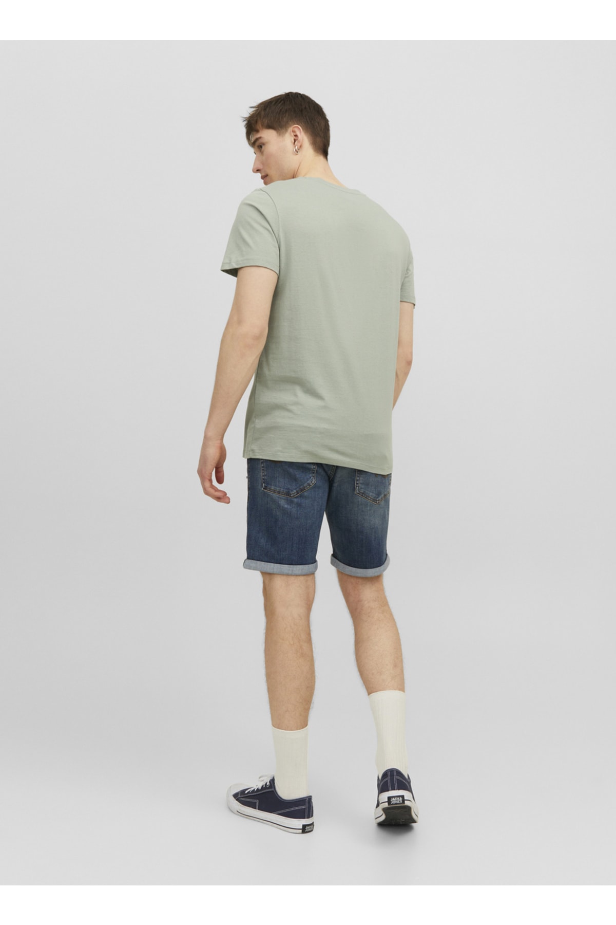 شلوارک برمودا جک اند جونز مردانه پارچه آبی  راسته Slim Fit/اسلیم فیت فاق نرمال   Slim/اسلیم فیت Daily/روزانه | Jack & Jones 5002993207 - تصویر 4