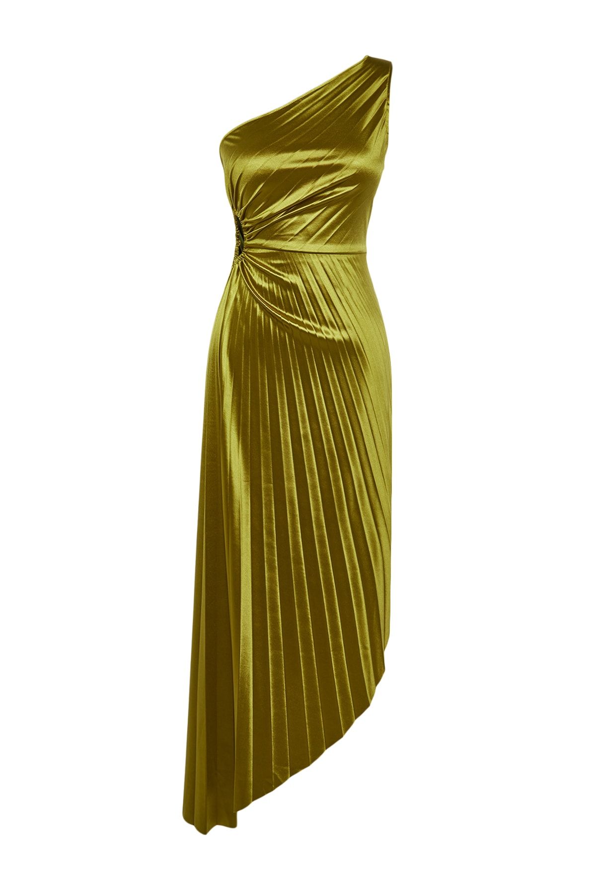 Trendyol Collection-Hellgrünes, asymmetrisches, plissiertes, verschüttetes, stilvolles Abendkleid, Nachtabendkleid TPRSS23EL00557 7