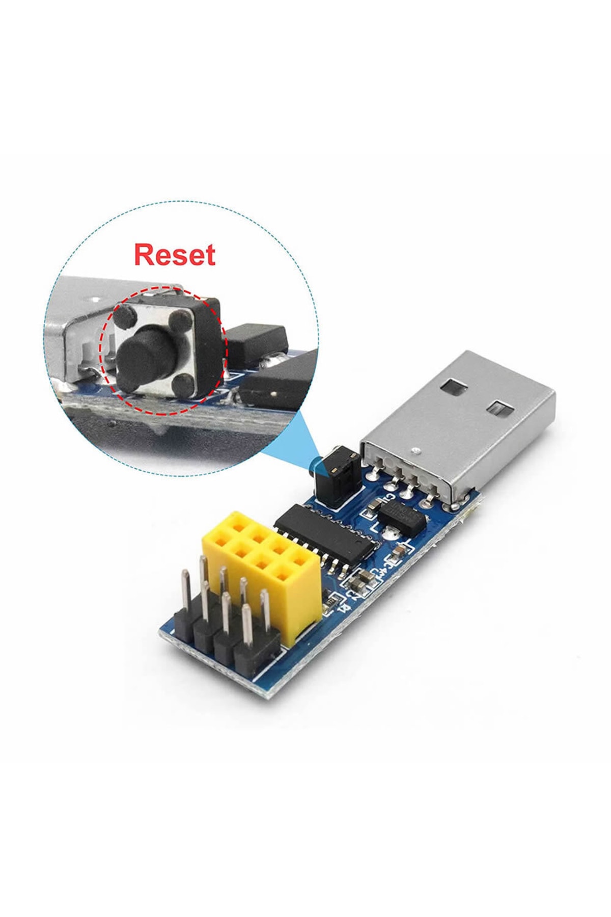 Esp-01 Ch340 Usb Bağlantı Adaptörü Uyumlu Reset Butonlu Esp01 Esp8266 Esp-01s Wifi Modül Ayar 4