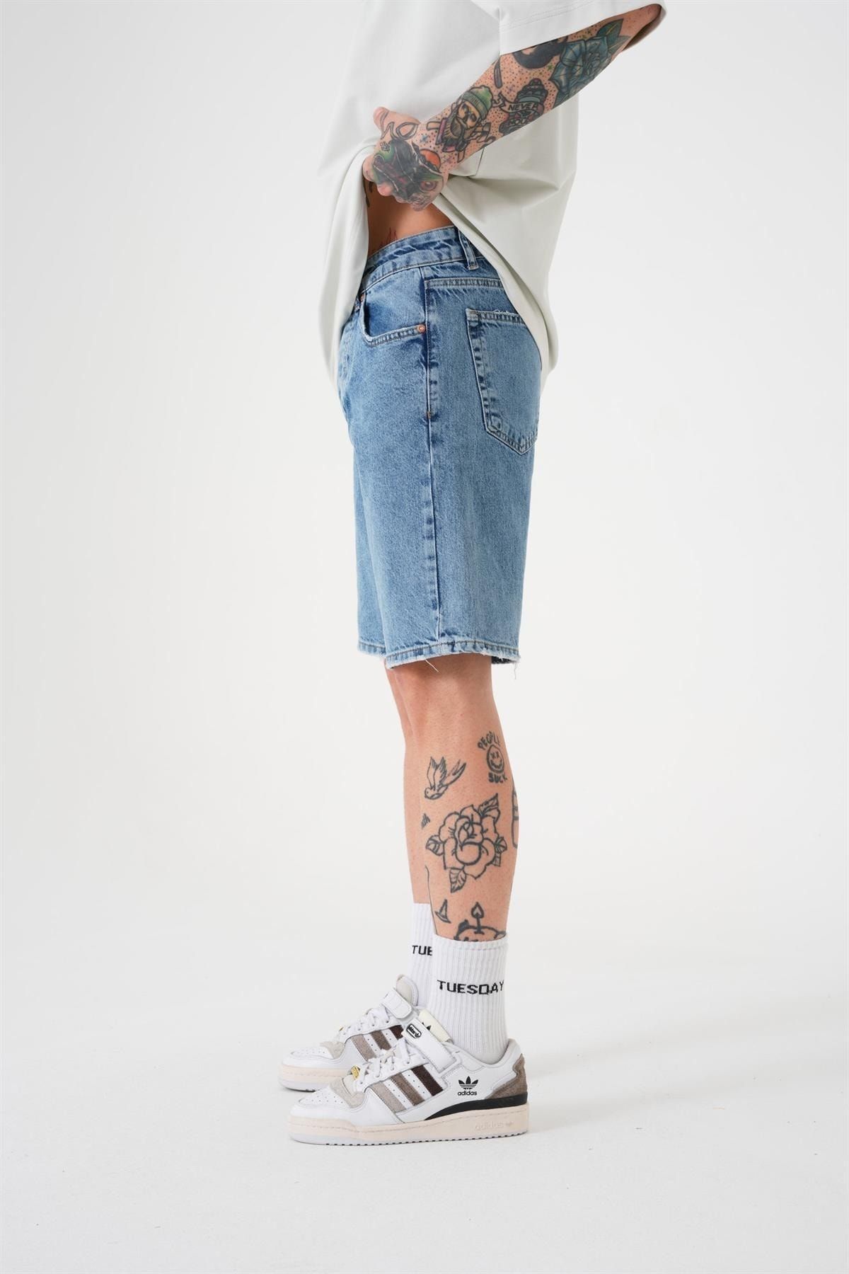 Jeans, Bermuda Long En Jean Loose Fit