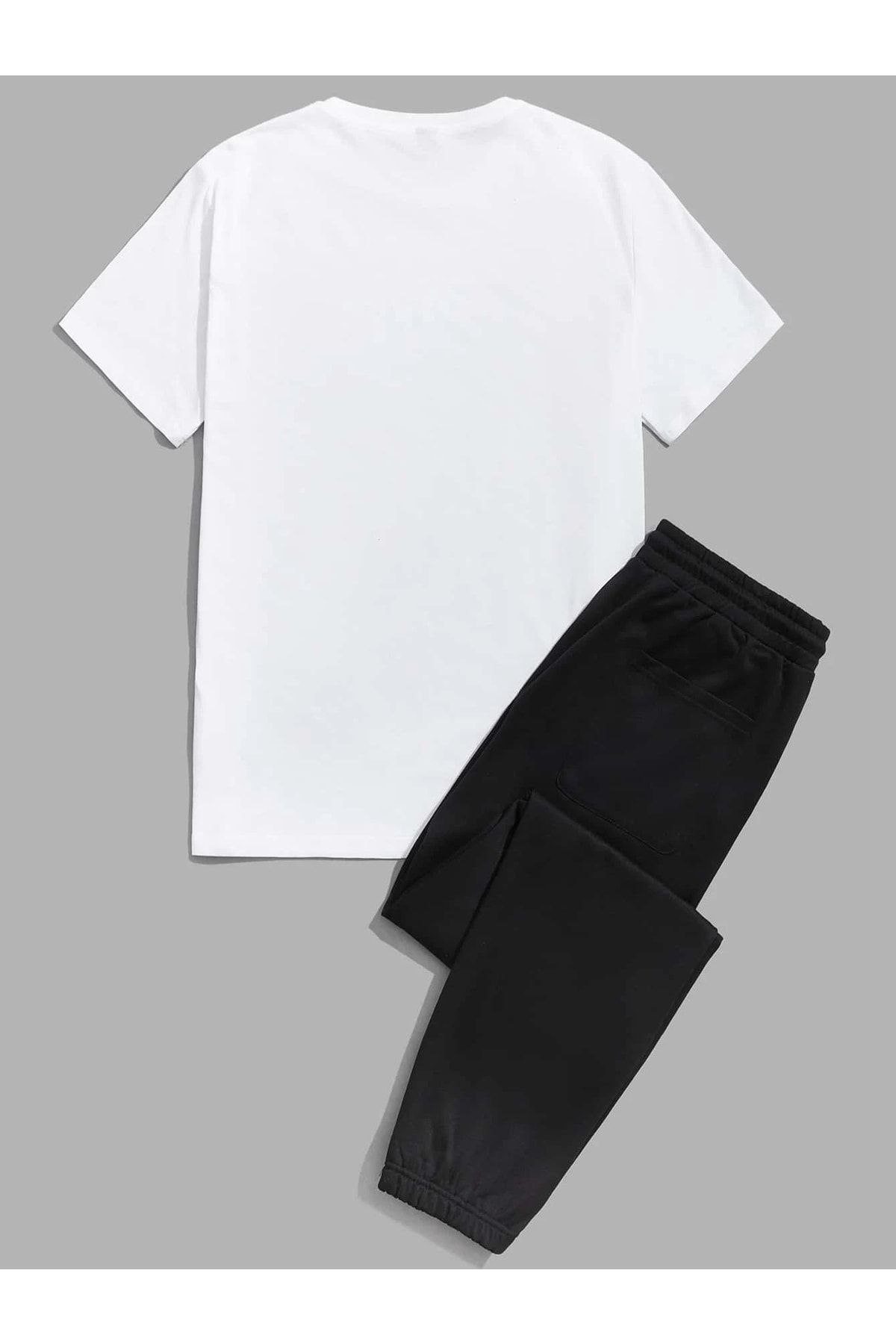 MODARİCH Balance Sweatpants T-Shirt - Black Jogger T-Shirt Bottom Top  Tracksuit Set Oversize Crew Neck - Trendyol