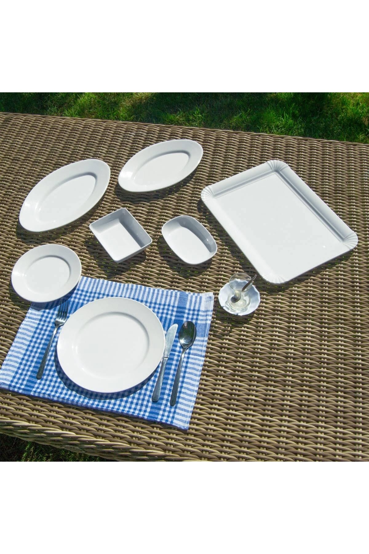 4 Kişilik 30 Parça Melamin Tatil Karavan Yazlık Piknik Set