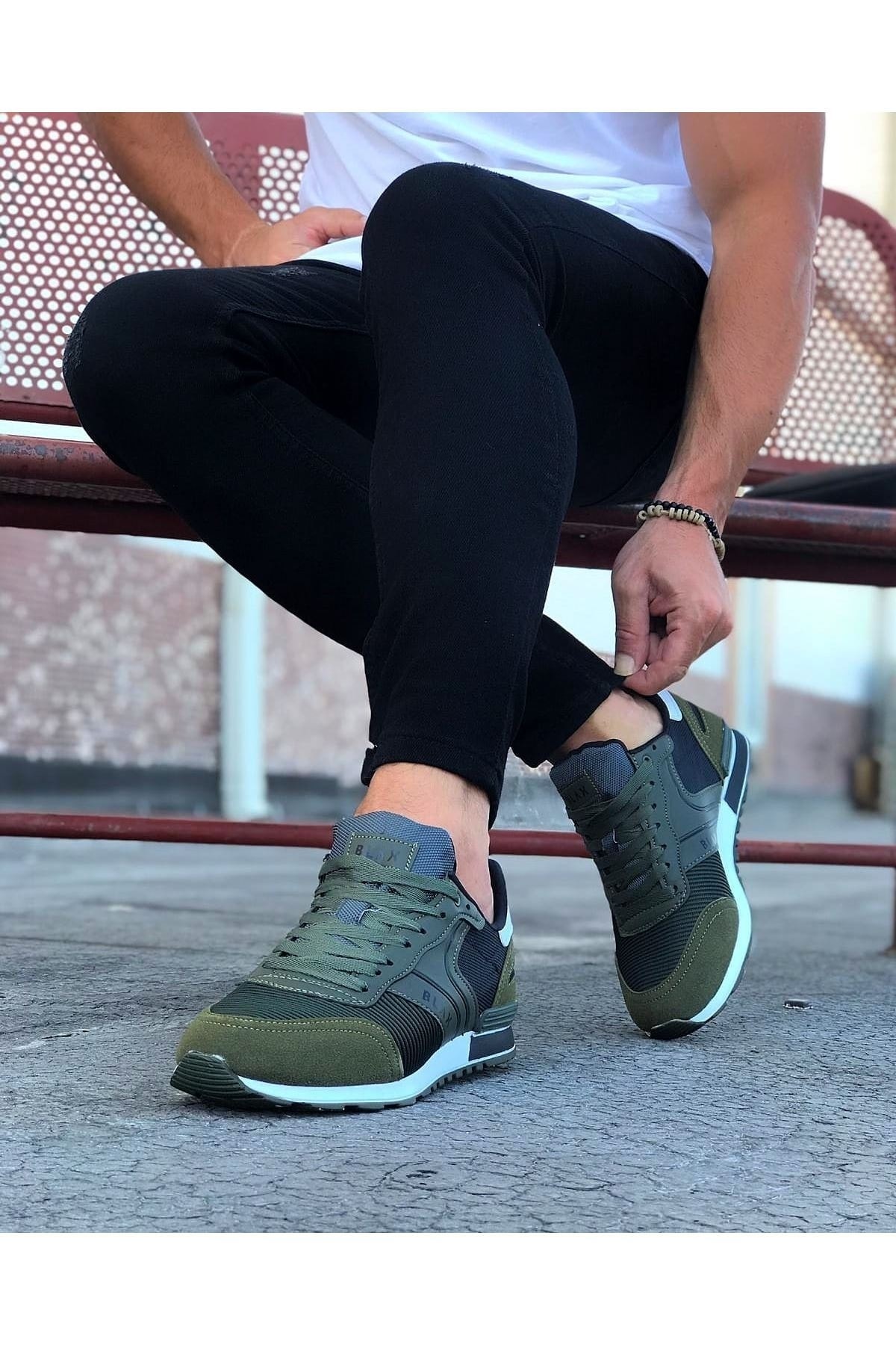 Wg014 Haki Erkek Spor Ayakkabı