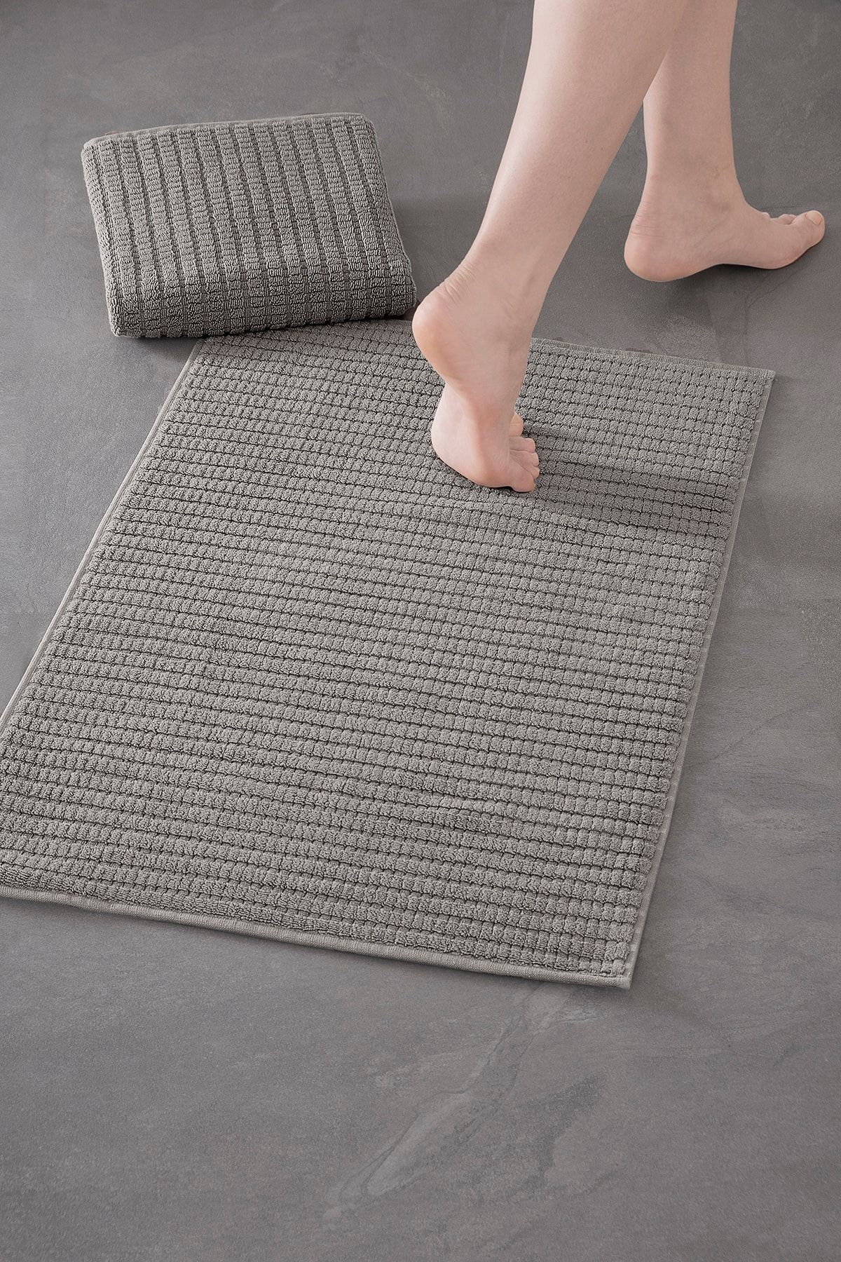 Grey bathroom mats discount