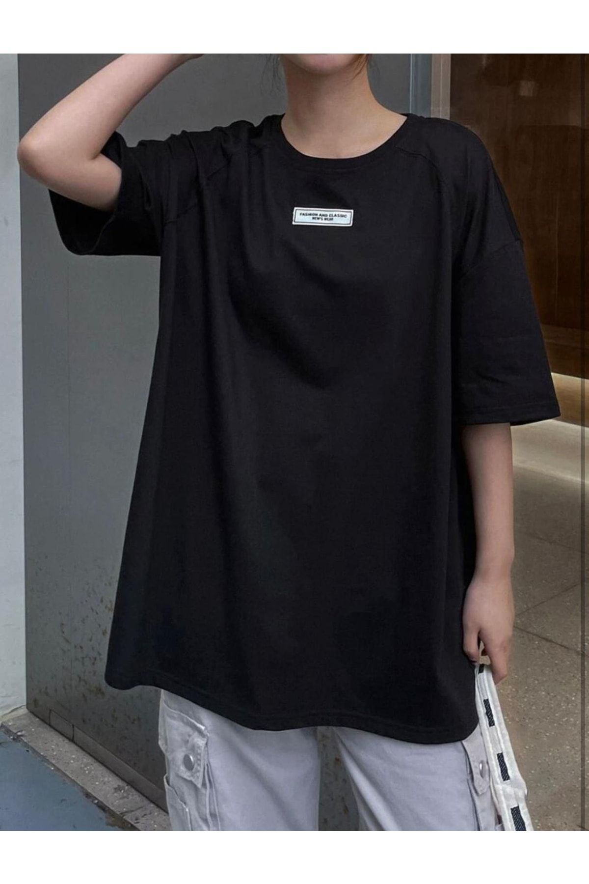 AFROGİYİM-Women's Fashion And Classic Printed Oversize T-shirt 6