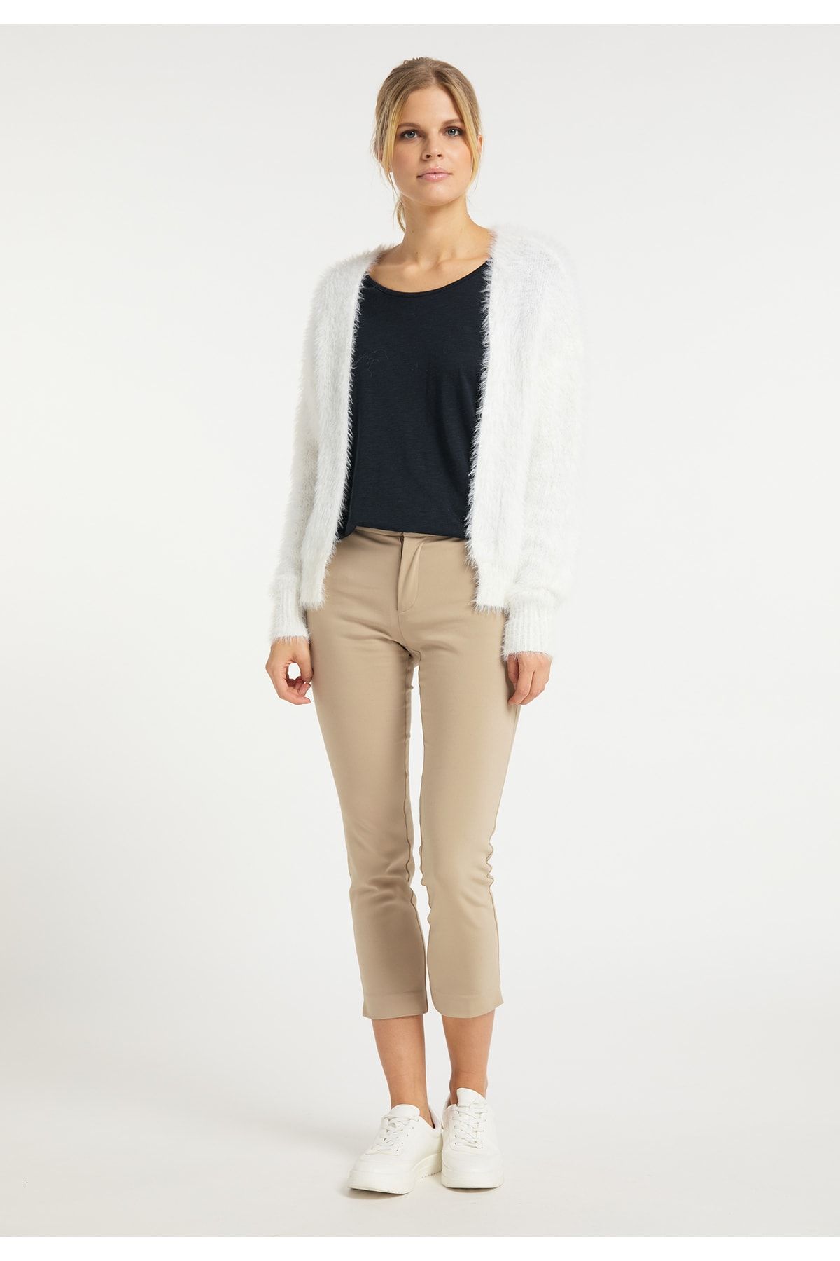 USHA Strickjacke Weiß Regular Fit
