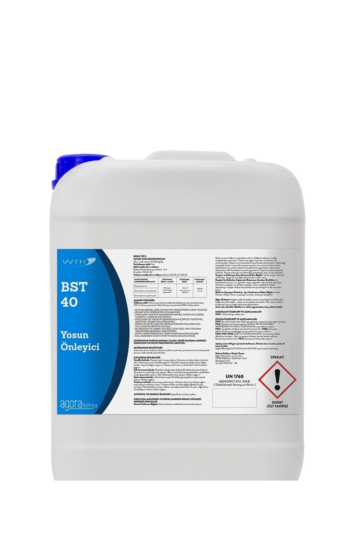 Bst 40 Havuz Yosun Önleyici 10 L