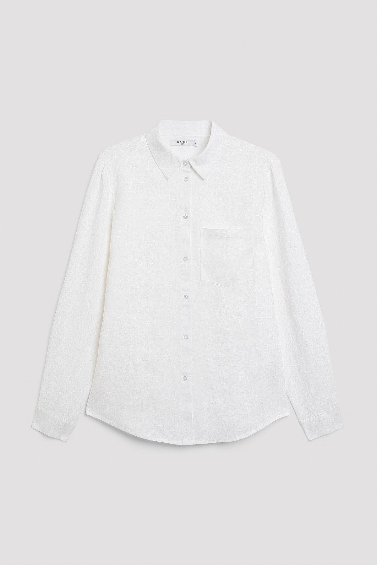 NA-KD Bluse Weiß Regular Fit