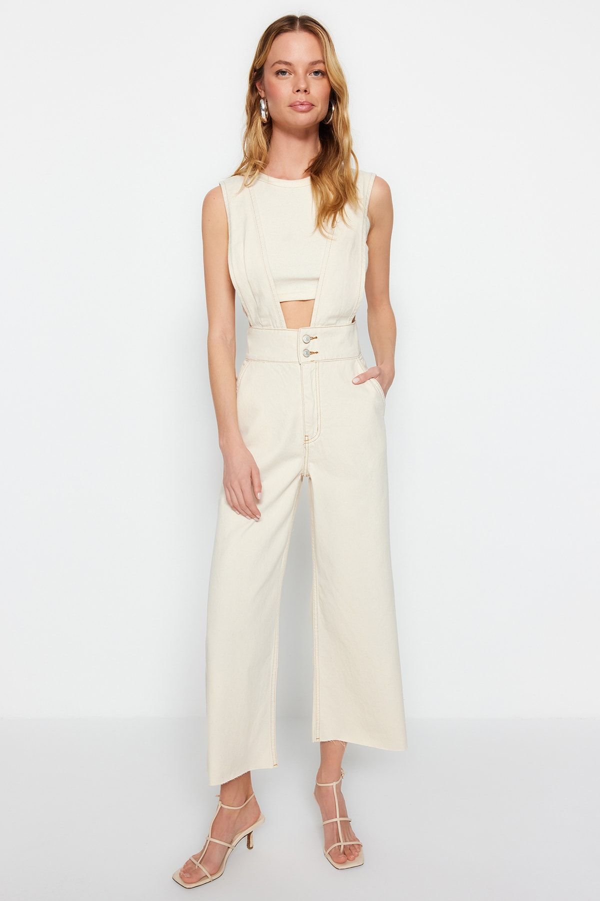 Wide leg crop jumpsuit 2025