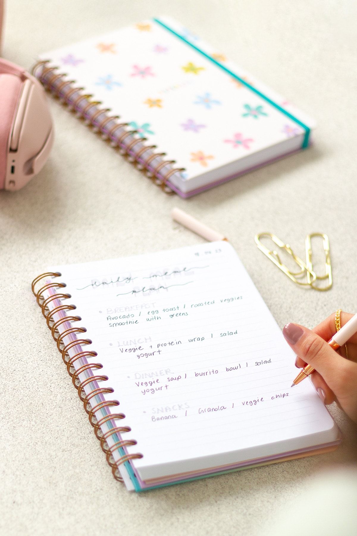 Matt Notebook-A5 15x21 Cm Spiral Elasticated 2-Piece Undated Notebook Set 1 Squared 1 Lined 4