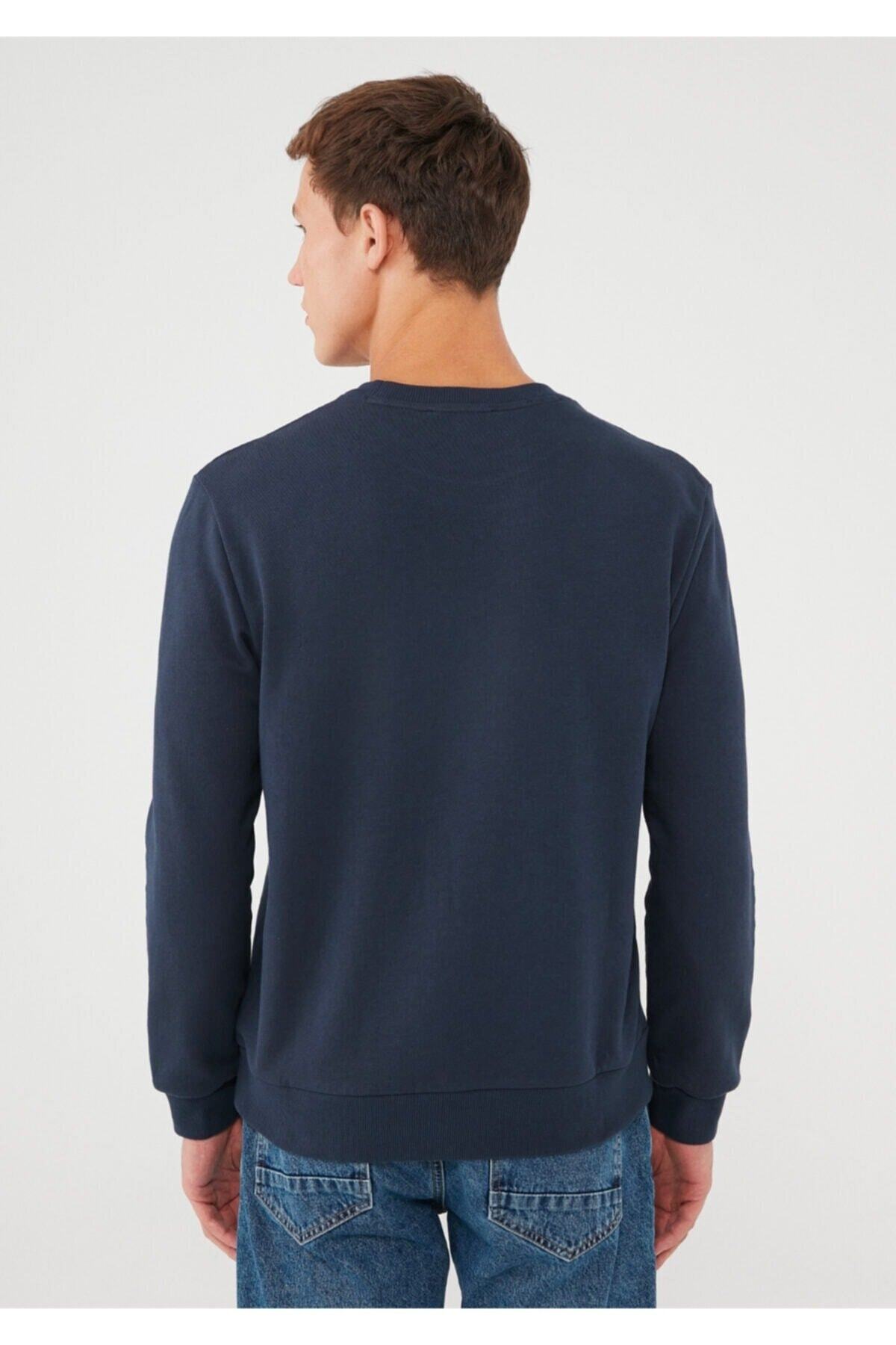 سویشرت مردانه آبی سرمه ای ماوی | 19k002001e0103 اورجینال - تصویر 4