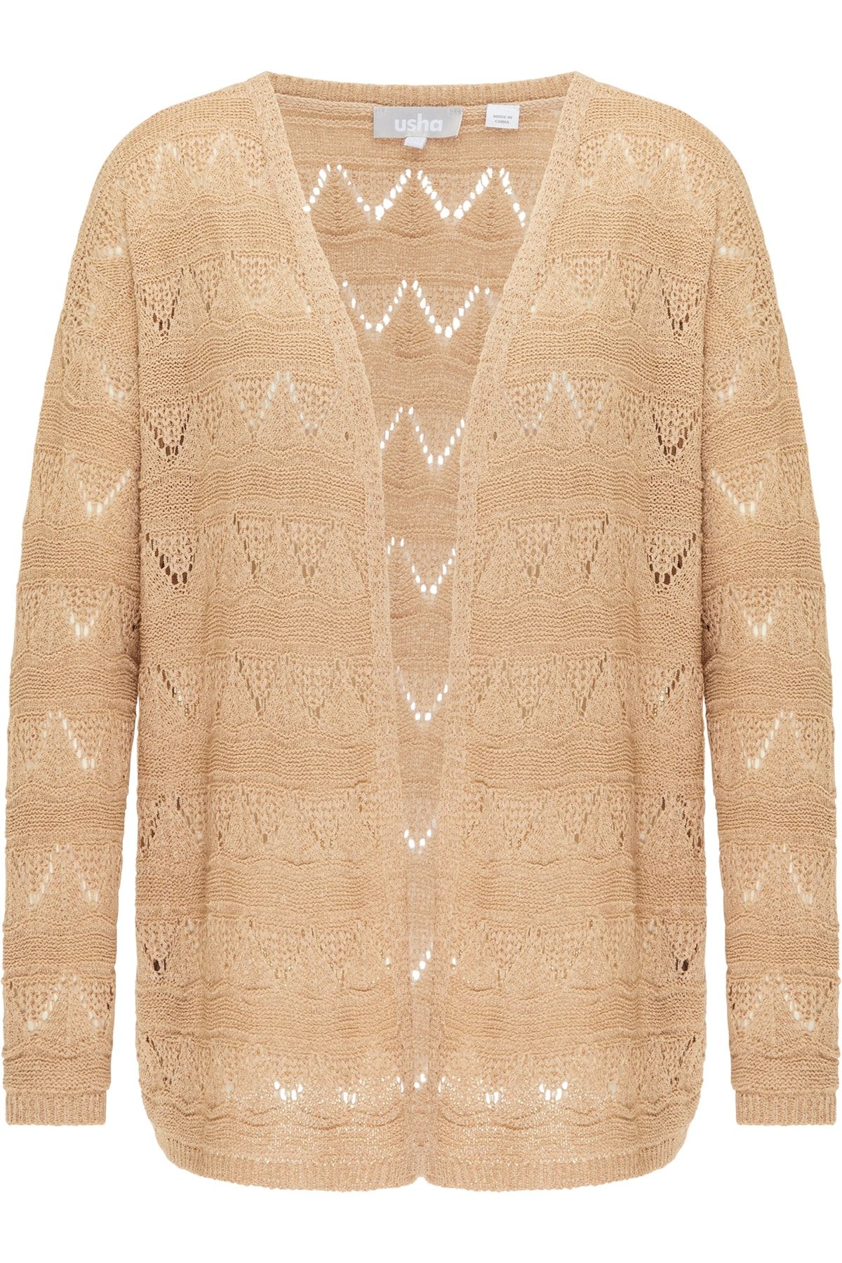 USHA Strickjacke Beige Regular Fit