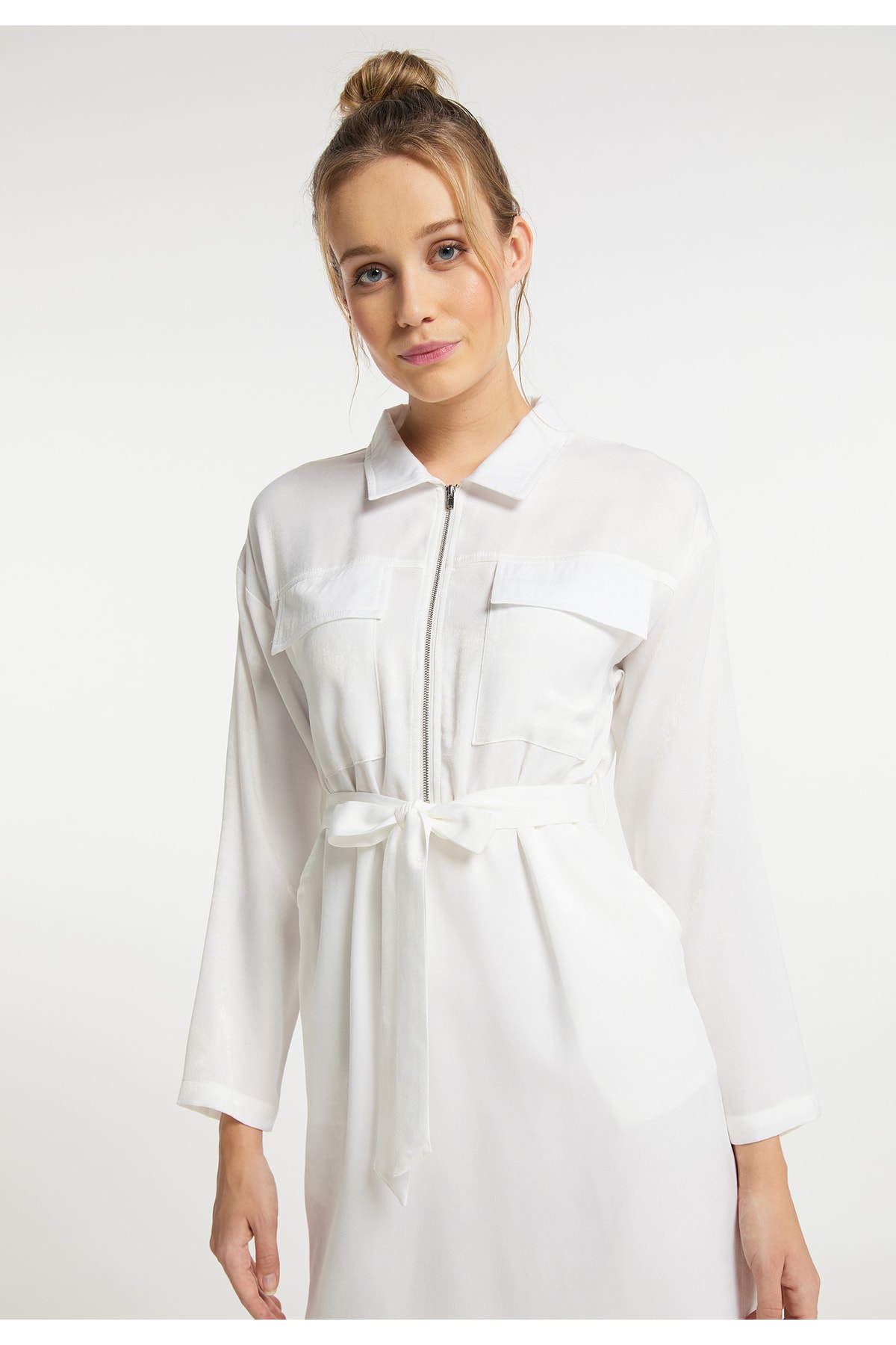 Dreimaster Kleid Weiß Basic Fast ausverkauft