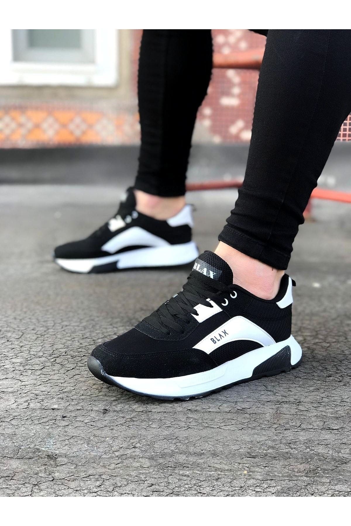 Siyah Beyaz Erkek Spor Ayakkabı
