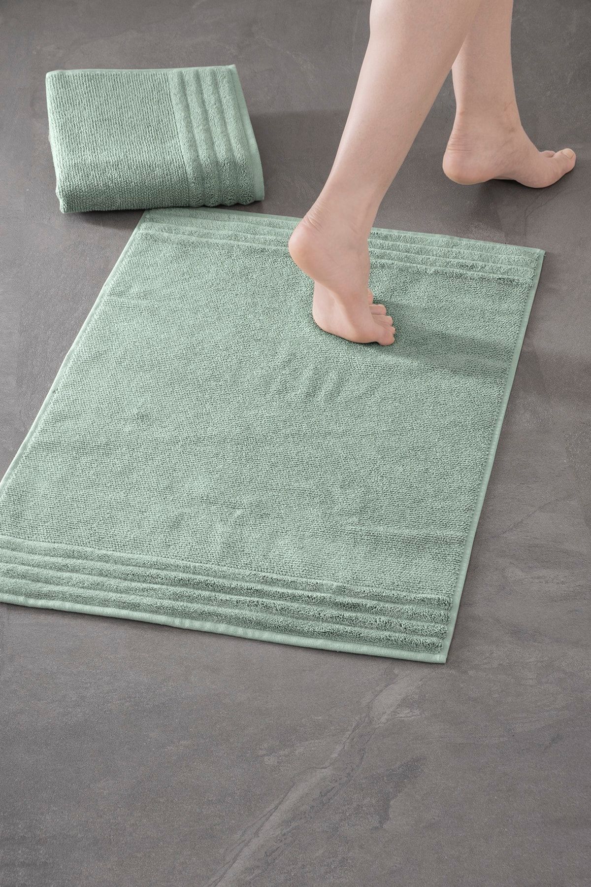 پادری حمام سبز Lapis Bathmat 303 روند جدید ، 50x75cm. 2AD. مجموعه نقشه حوله پریمیوم COTTONMANIA