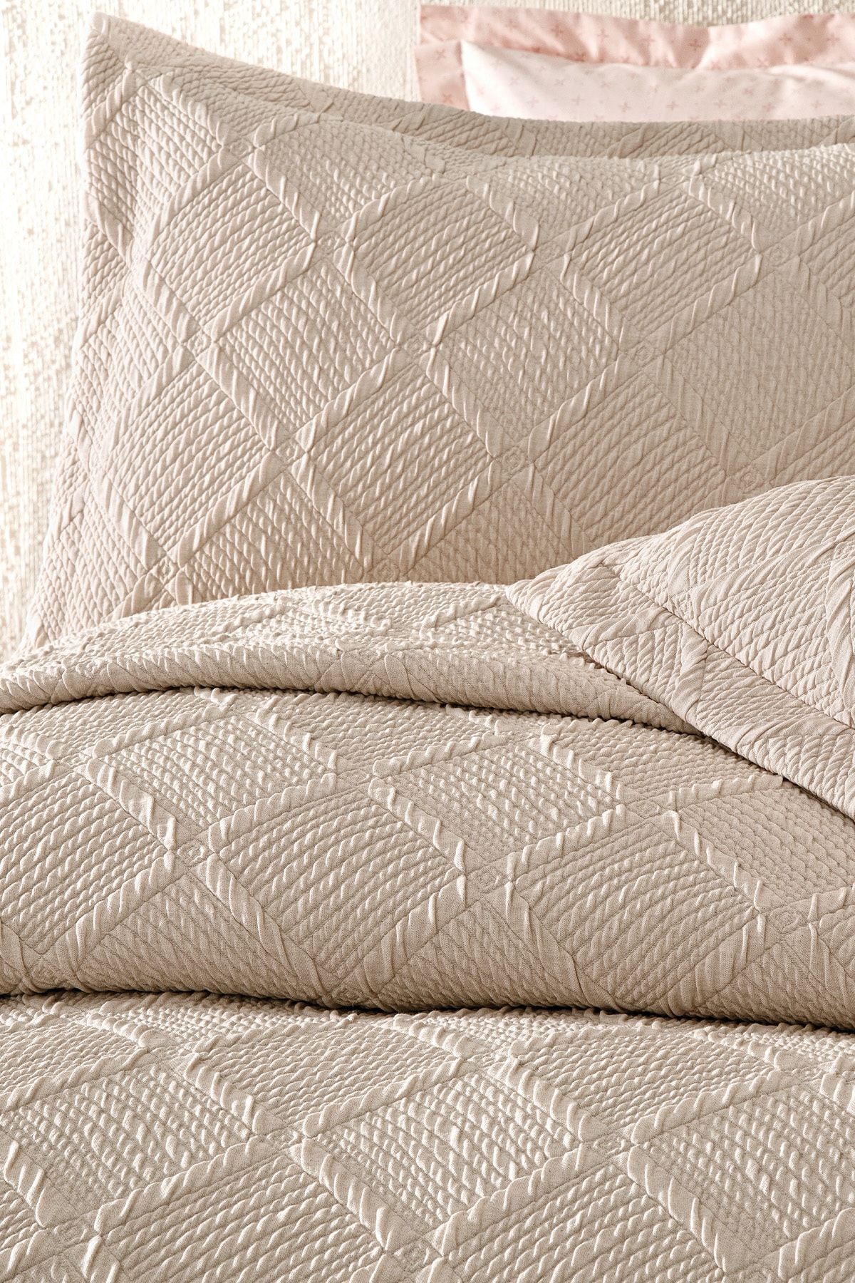 Puffy-Julian Beige Single Bedspread Set 2