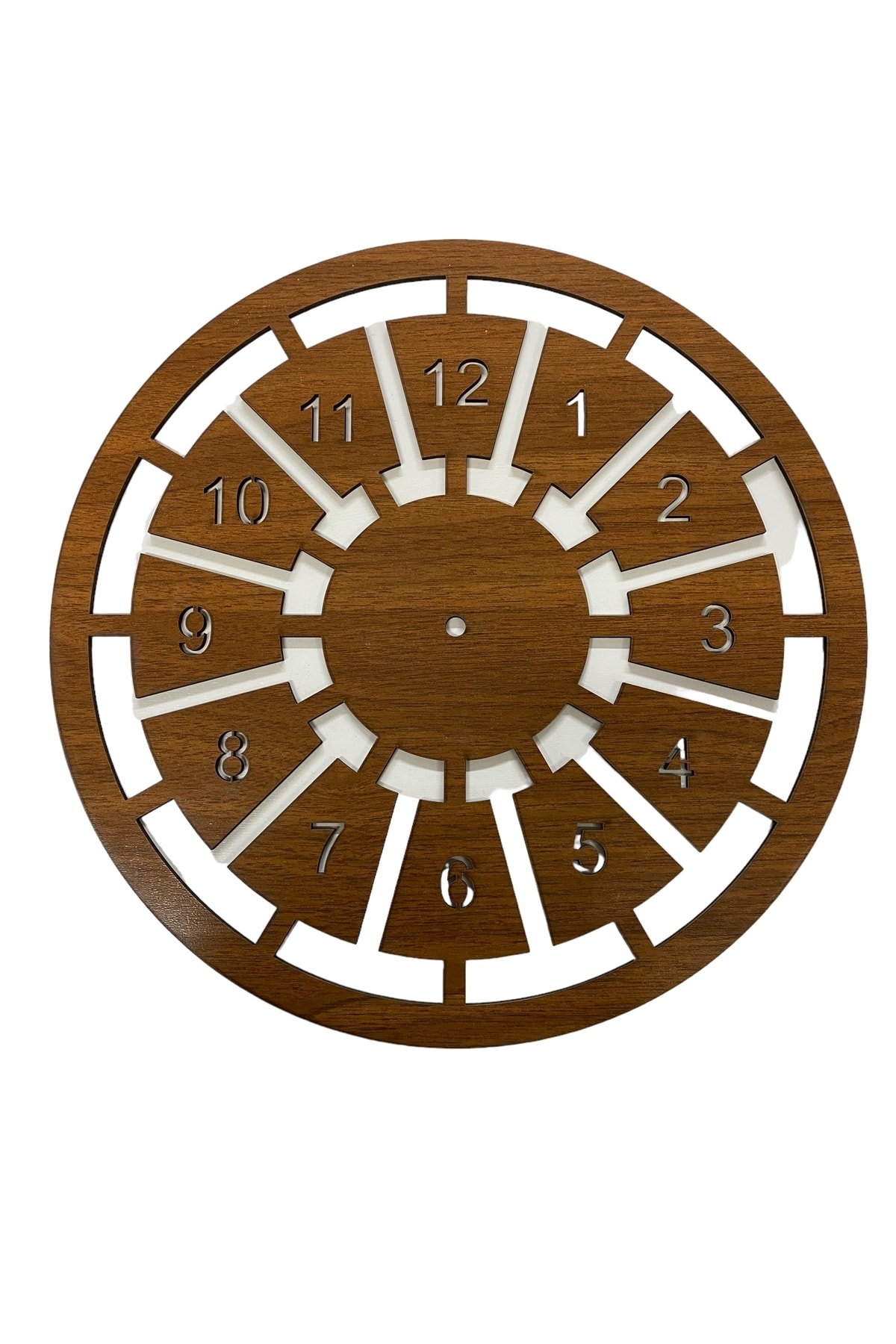 aladepo Ahşap Makrome Saat Kasnağı Ceviz 30 Cm