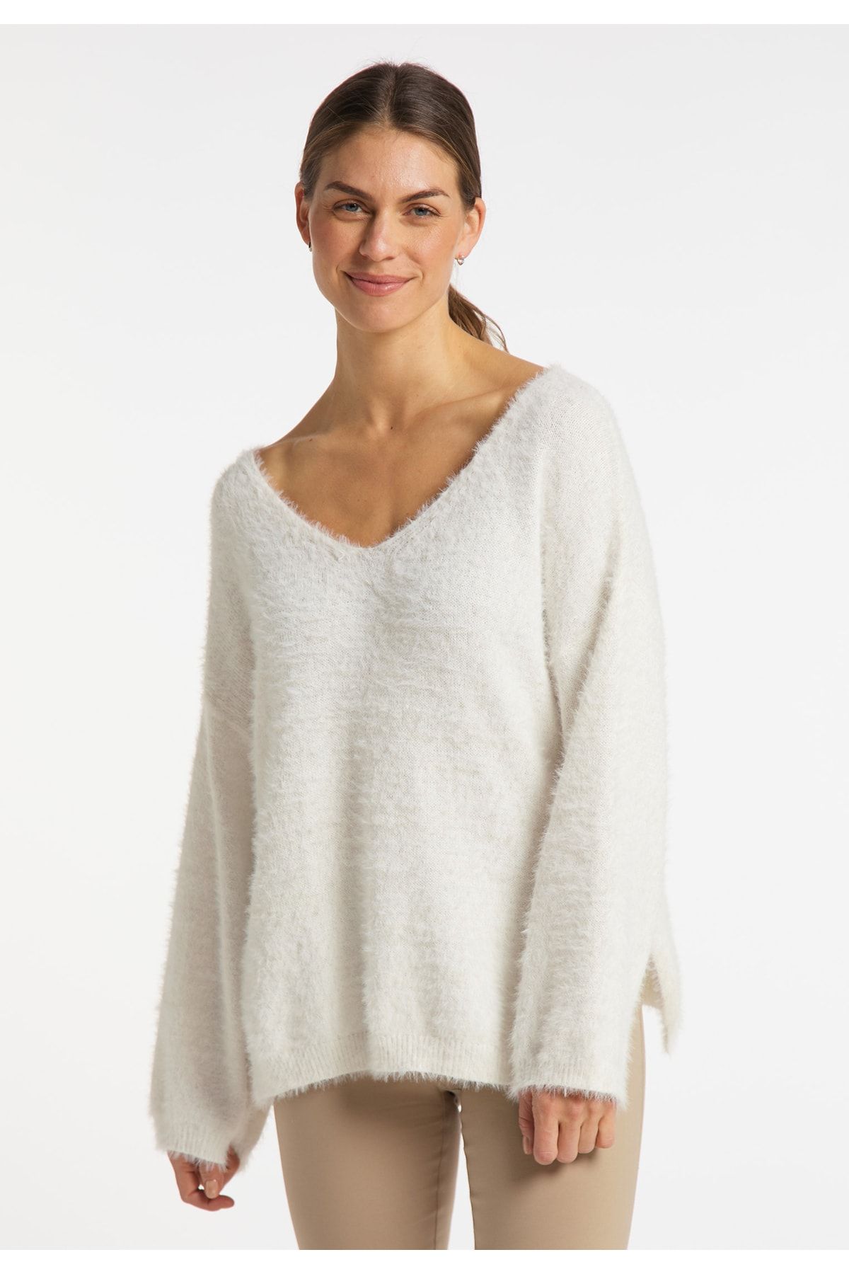 USHA Pullover Weiß Regular Fit
