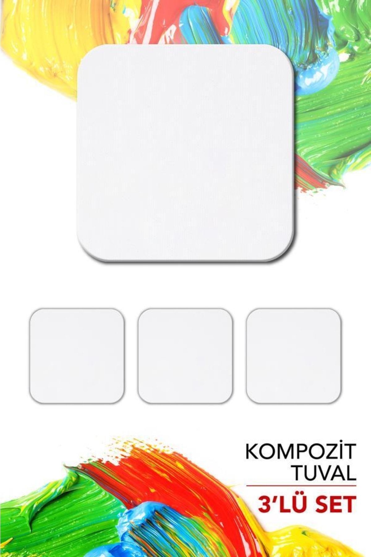 Artebella 32x32 Cm Pres Kompozit Radius Kesim Tuval 3'lü Set