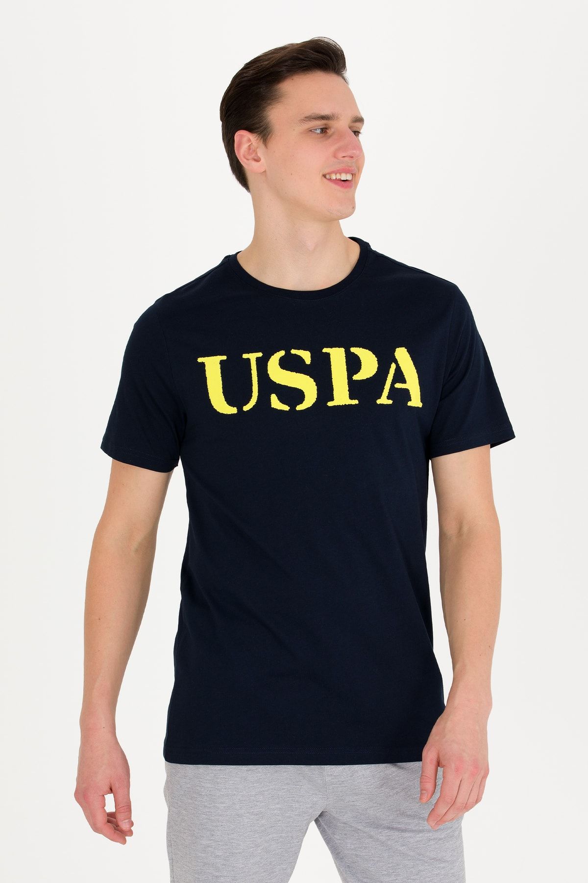 تی شرت آبی مردانه پایه. پولو اسپرت و یقه منظم 1571124 100 سرمه ای تیره U.S. Polo Assn.
