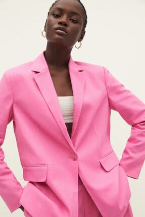 Stradivarius Keten Karışımlı Straight Fit Blazer