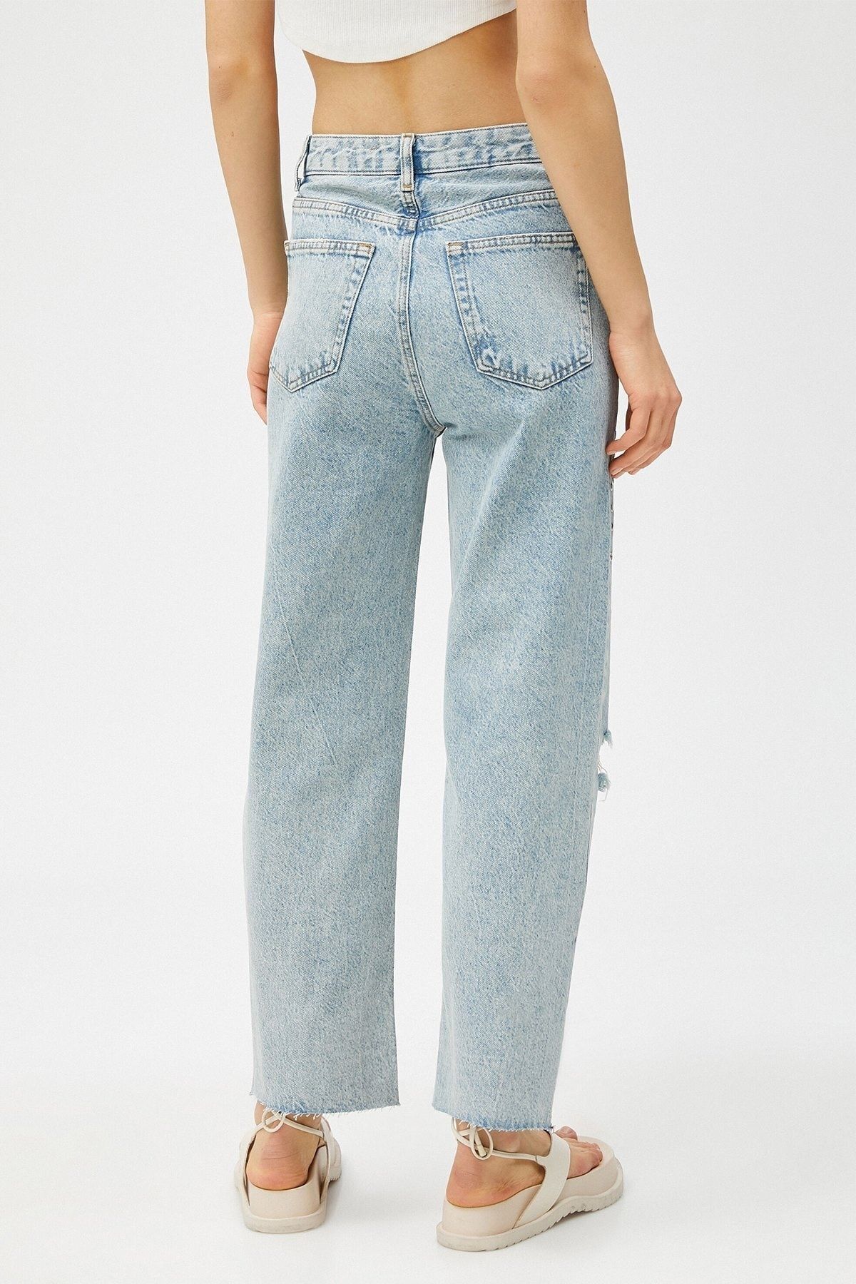 Koton شلوار جین کمر بلند زنانه راسته کراپ - Eve Jeans 3sal40060md