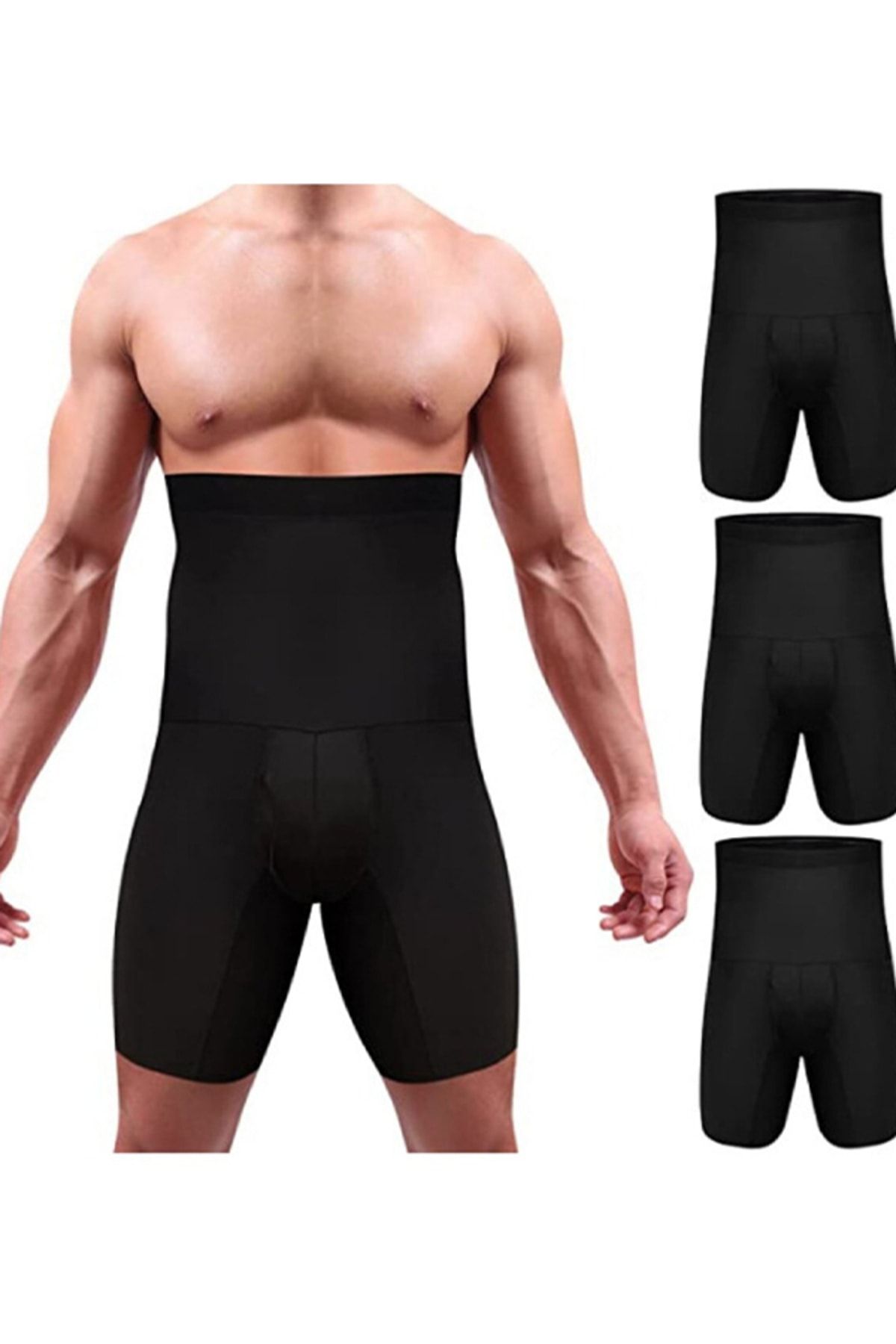 secret moda Seamless High Waist Belly Shapewear Firming Belly Flattener  Men's Boxer Corset black - Trendyol