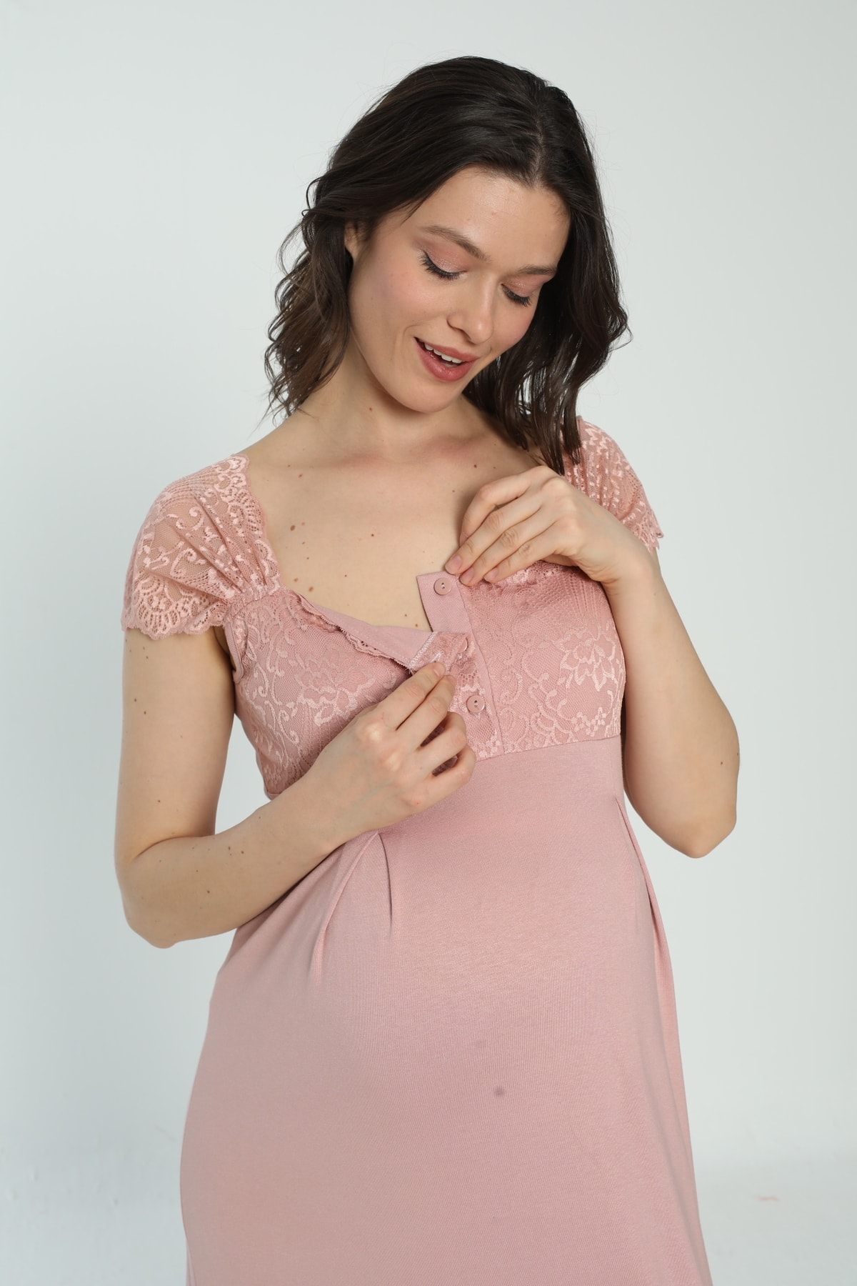 Miss Dünya Lissa Pudra Hamile Ve Lohusa Sabahlık Gecelik Takımı fotoğrafı 6 (önizleme)