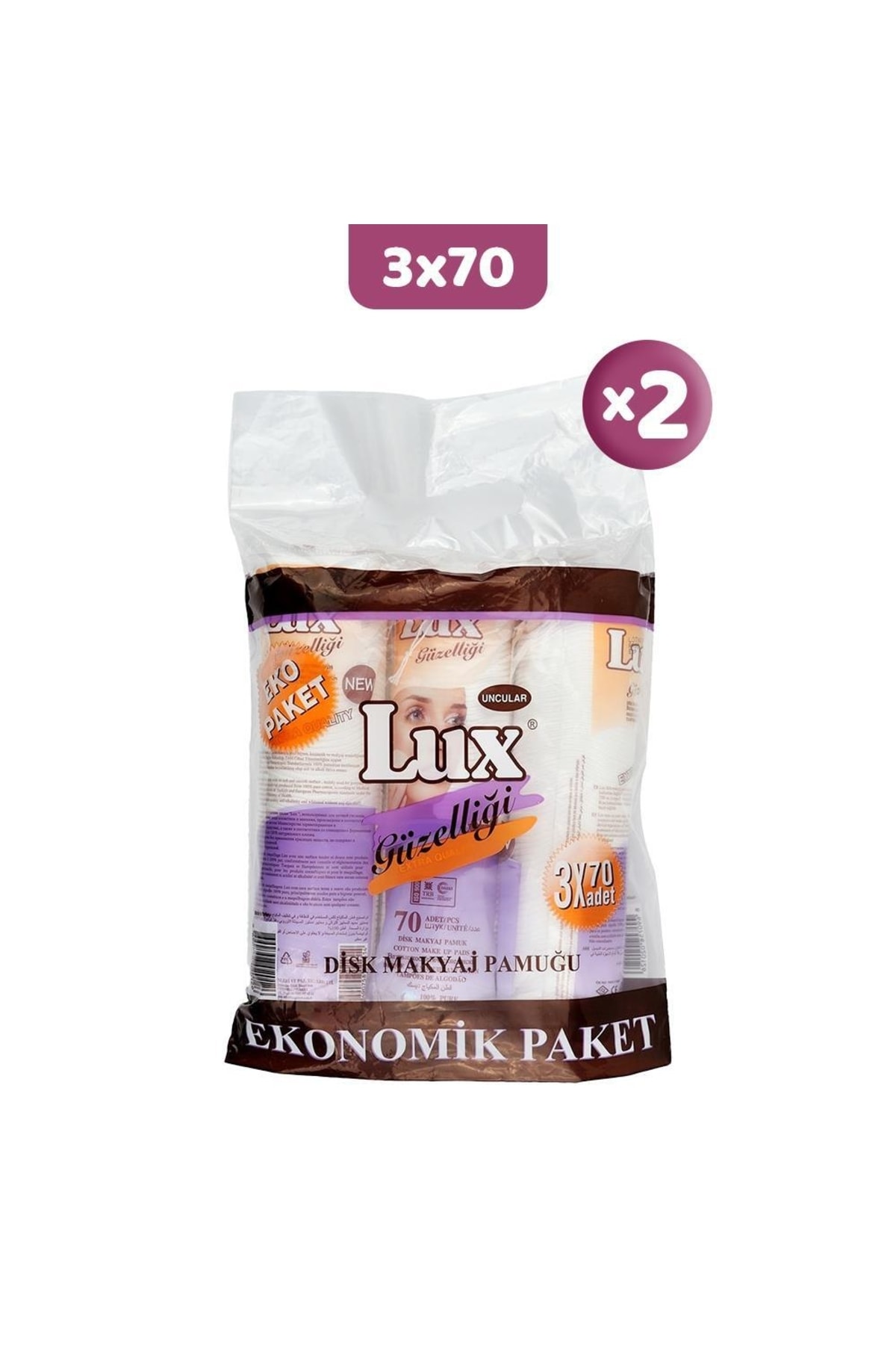 LUX Disk Makyaj Pamuğu 3x70'li (eko Paket) X 2