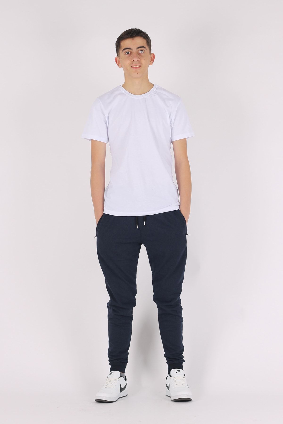 White t shirt black joggers on sale